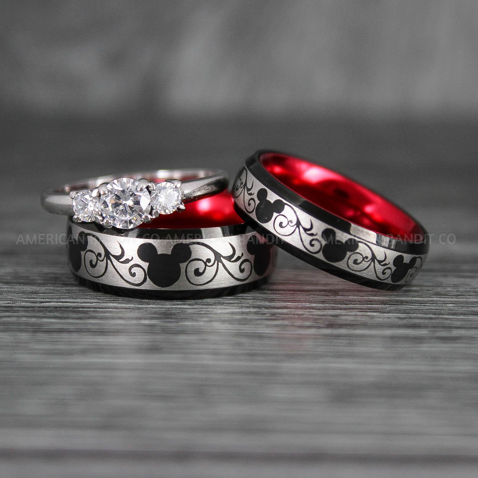 IMG_7046 Mickey Mouse Rings, Mickey Rings, Couple Wedding Bands, Couple Rings, Mickey Mouse Wedding Bands - Image 1