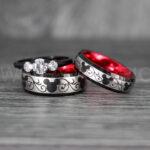 Mickey Mouse Rings, Mickey Rings, Couple Wedding Bands, Couple Rings, Mickey Mouse Wedding Bands