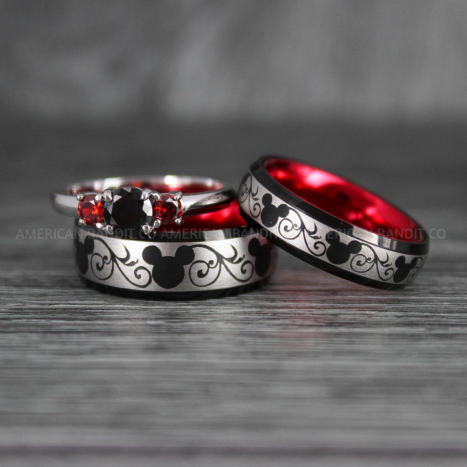 IMG_7048 Mickey Mouse Rings, Mickey Rings, Couple Wedding Bands, Couple Rings, Mickey Mouse Wedding Bands - Image 1
