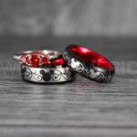 Mickey Mouse Rings, Mickey Rings, Couple Wedding Bands, Couple Rings, Mickey Mouse Wedding Bands