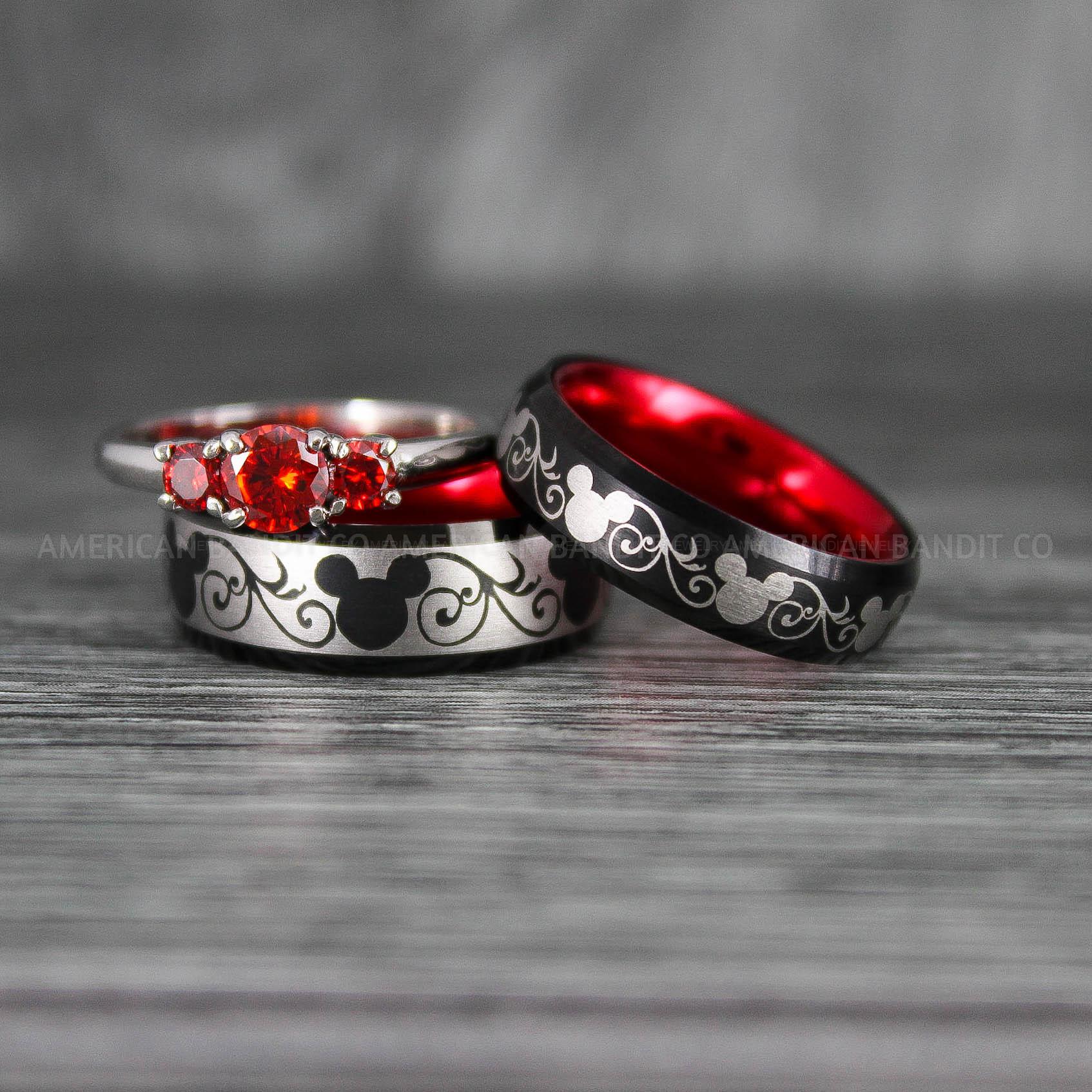 IMG_7050 Mickey Mouse Rings, Mickey Rings, Couple Wedding Bands, Couple Rings, Mickey Mouse Wedding Bands - Image 1