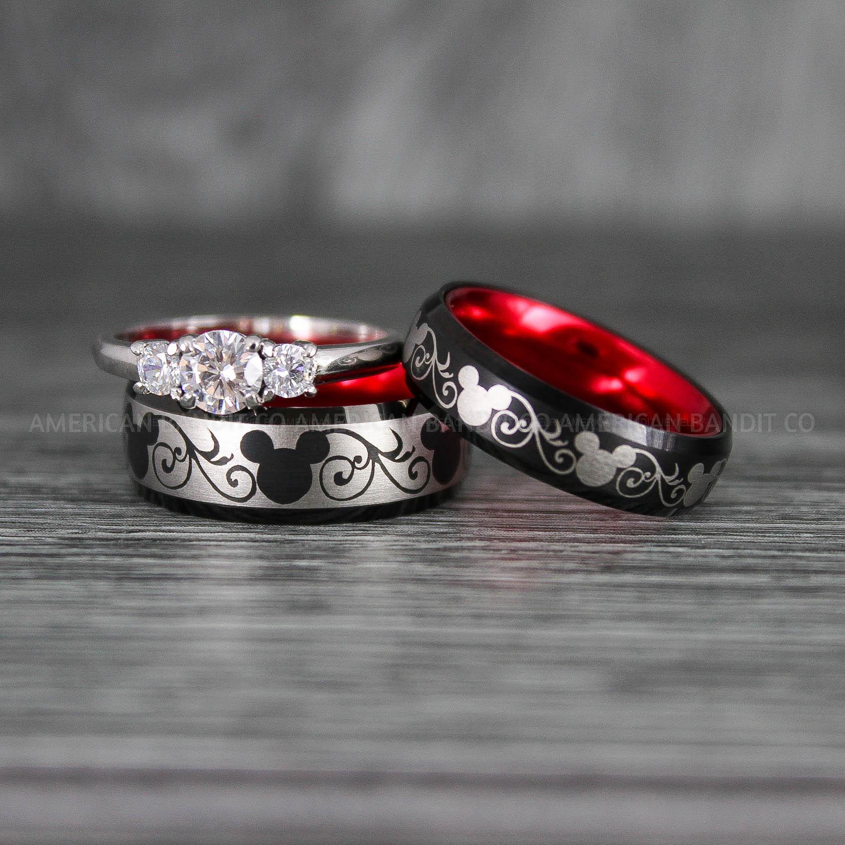 IMG_7052 Mickey Mouse Rings, Mickey Rings, Couple Wedding Bands, Couple Rings, Mickey Mouse Wedding Bands - Image 1