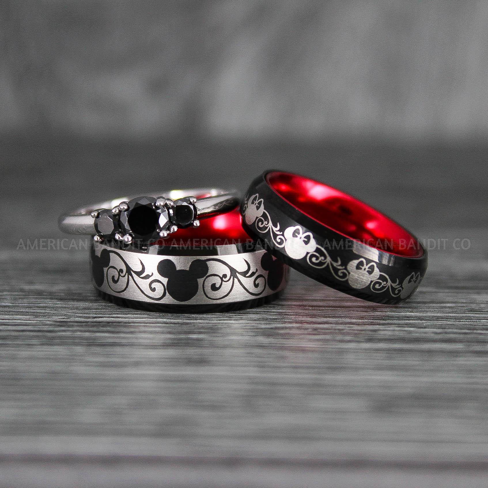 IMG_7055 Mickey Mouse Rings, Mickey Rings, Couple Wedding Bands, Couple Rings, Mickey Mouse Wedding Bands - Image 1