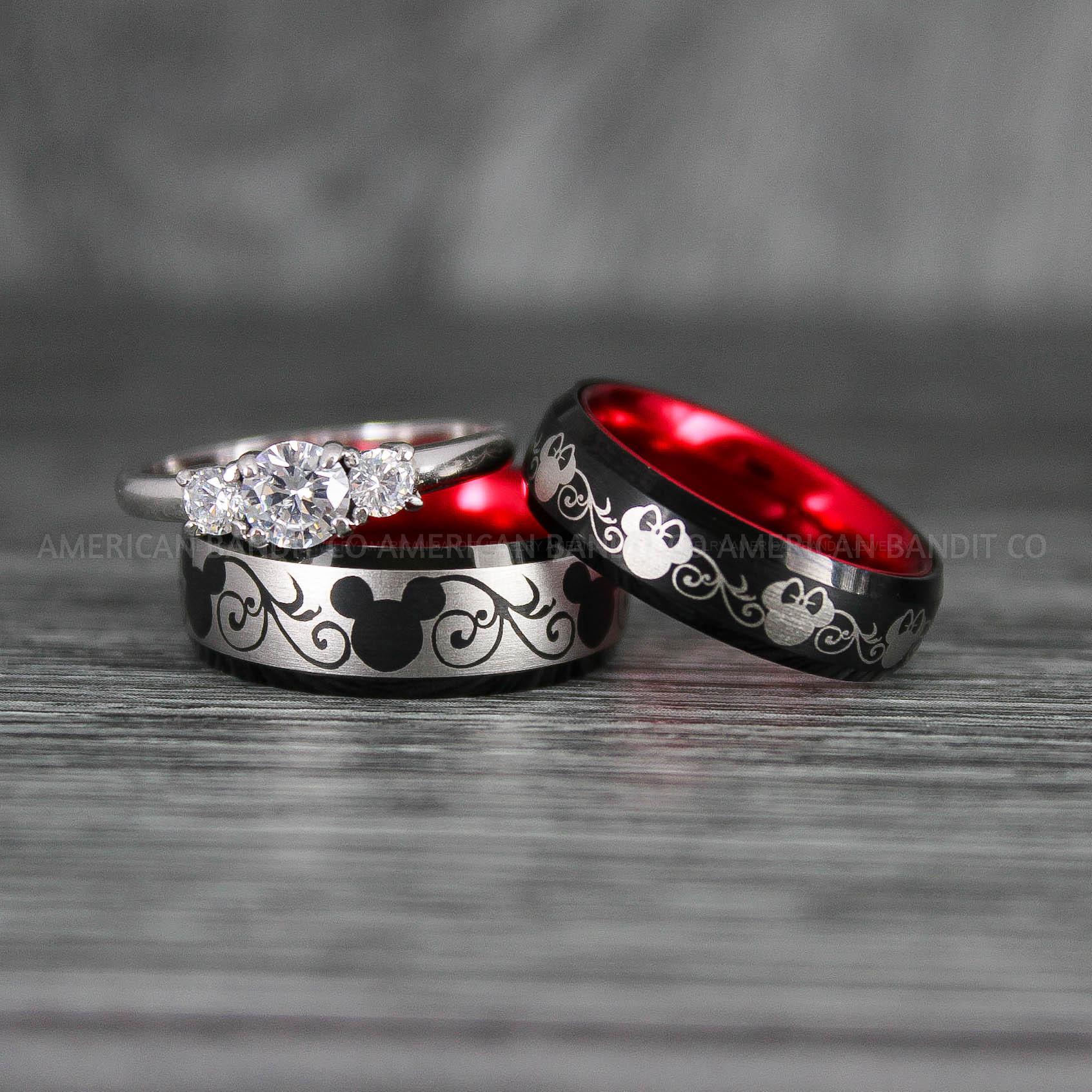 IMG_7056 Mickey Mouse Rings, Mickey Rings, Couple Wedding Bands, Couple Rings, Mickey Mouse Wedding Bands - Image 1