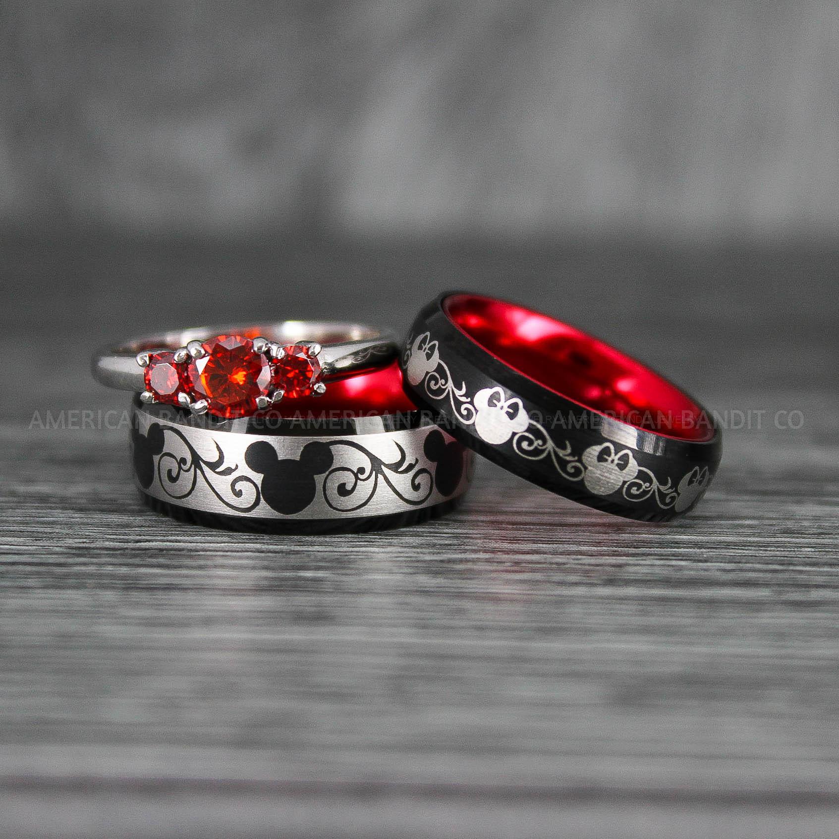 IMG_7058 Mickey Mouse Rings, Mickey Rings, Couple Wedding Bands, Couple Rings, Mickey Mouse Wedding Bands - Image 1