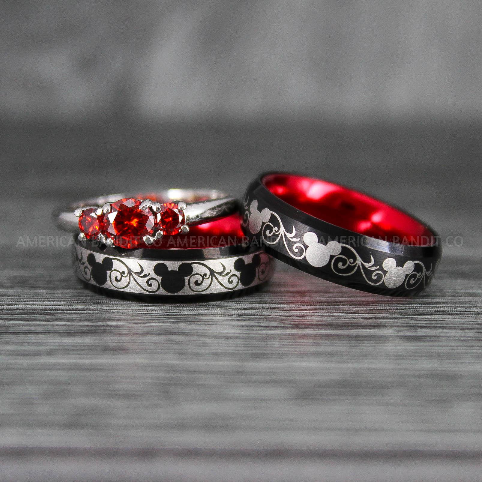 IMG_7061 Mickey Mouse Rings, Mickey Rings, Couple Wedding Bands, Couple Rings, Mickey Mouse Wedding Bands - Image 1