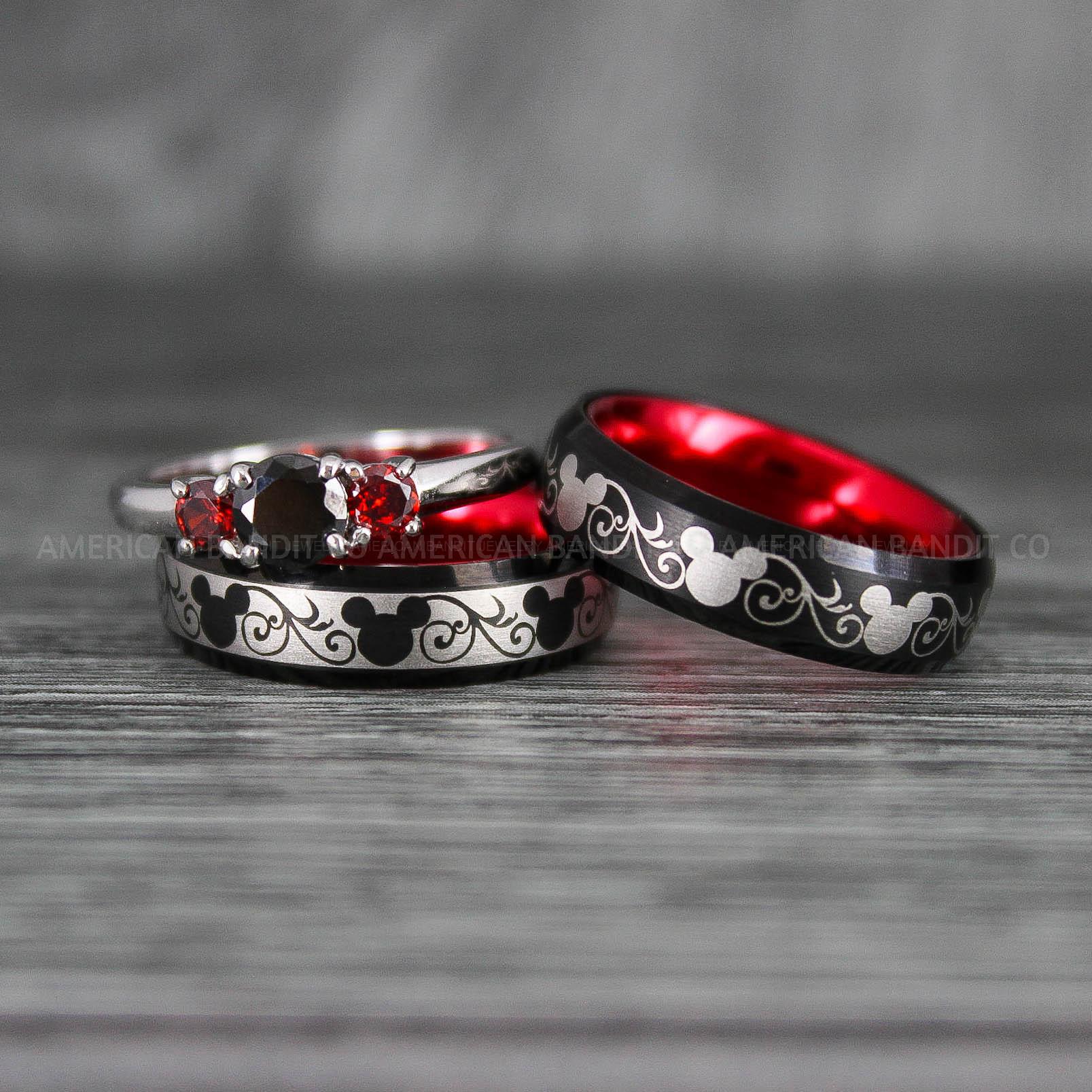 IMG_7062 Mickey Mouse Rings, Mickey Rings, Couple Wedding Bands, Couple Rings, Mickey Mouse Wedding Bands - Image 1