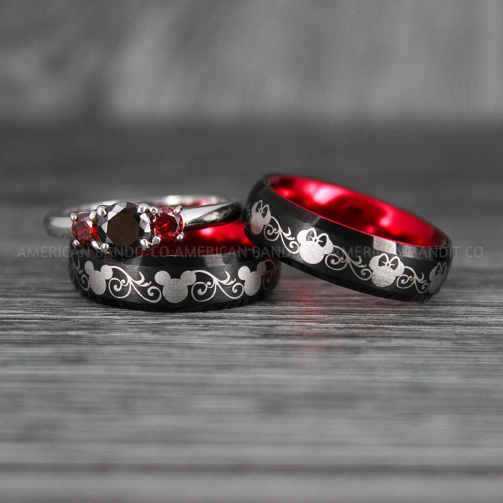 IMG_7065 Mickey Mouse Rings, Mickey Rings, Couple Wedding Bands, Couple Rings, Mickey Mouse Wedding Bands - Image 1