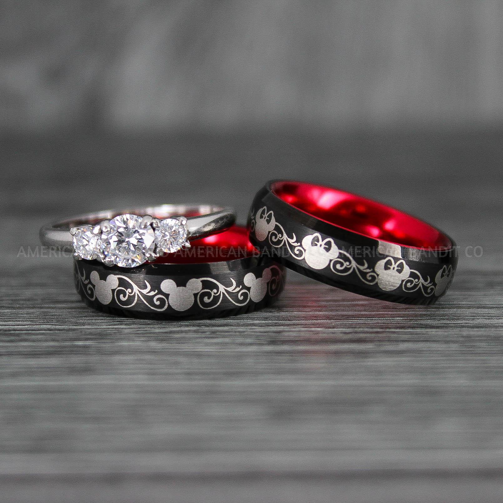 IMG_7066 Mickey Mouse Rings, Mickey Rings, Couple Wedding Bands, Couple Rings, Mickey Mouse Wedding Bands - Image 1