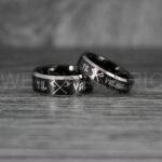 Til Valhalla Rings, Viking Rings, Runes Rings, Valknut Rings, Nordic Rings, Norsemen Rings, Nordic Runes Rings, Black Tungsten Bands