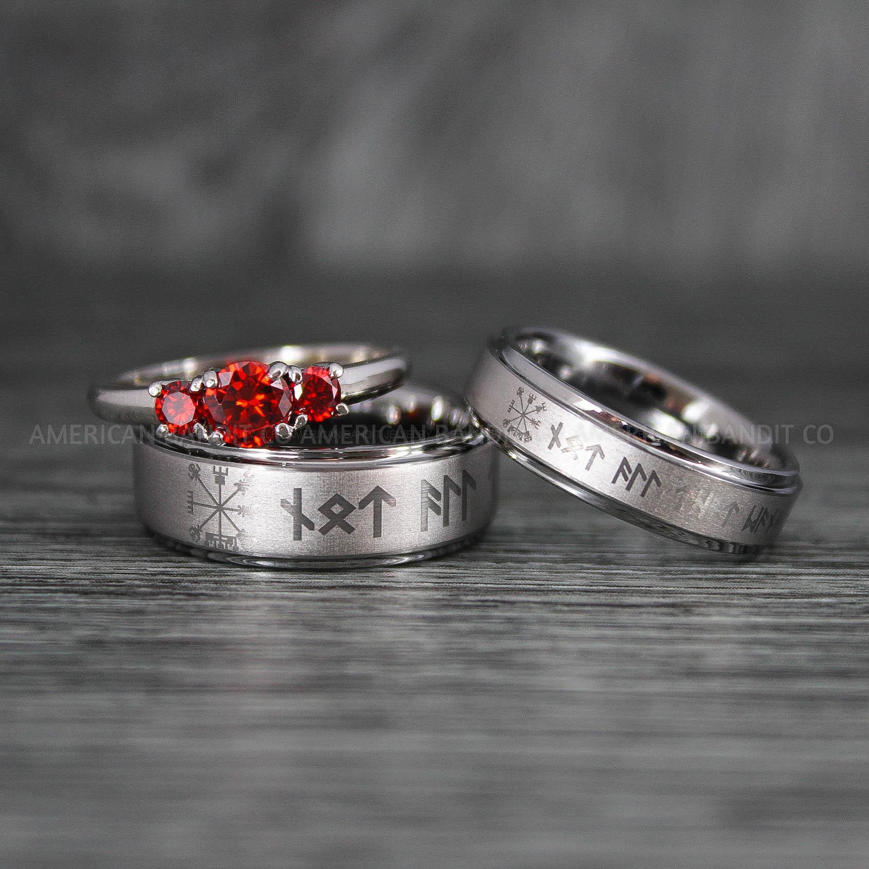 IMG_7087 Viking Rings, Vegvísir Rings, Vikings Jewelry, Norsemen Rings, Nordic Runes Rings, Vikings Wedding Rings, Vikings Wedding Bands, Runes Wedding Rings, Nordic Rings - Image 1