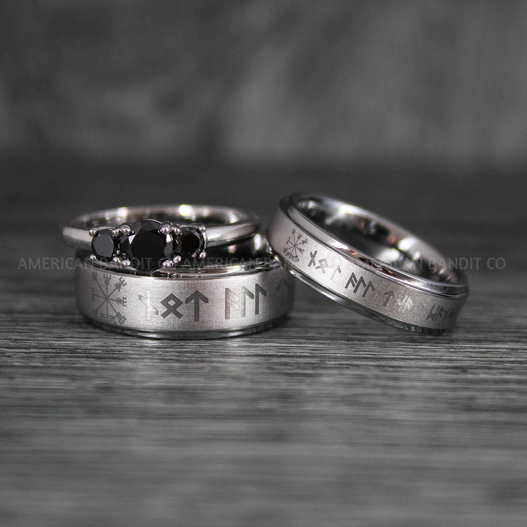 IMG_7090 Viking Rings, Vegvísir Rings, Vikings Jewelry, Norsemen Rings, Nordic Runes Rings, Vikings Wedding Rings, Vikings Wedding Bands, Runes Wedding Rings, Nordic Rings - Image 1