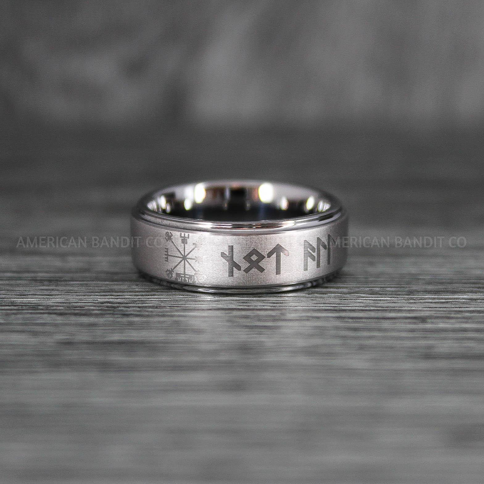 IMG_7099 Viking Ring, Vegvísir Ring, Vikings Jewelry, Norsemen Ring, Nordic Runes Ring, Vikings Wedding Ring, Vikings Wedding Band, Runes Wedding Ring, Nordic Ring - Image 1