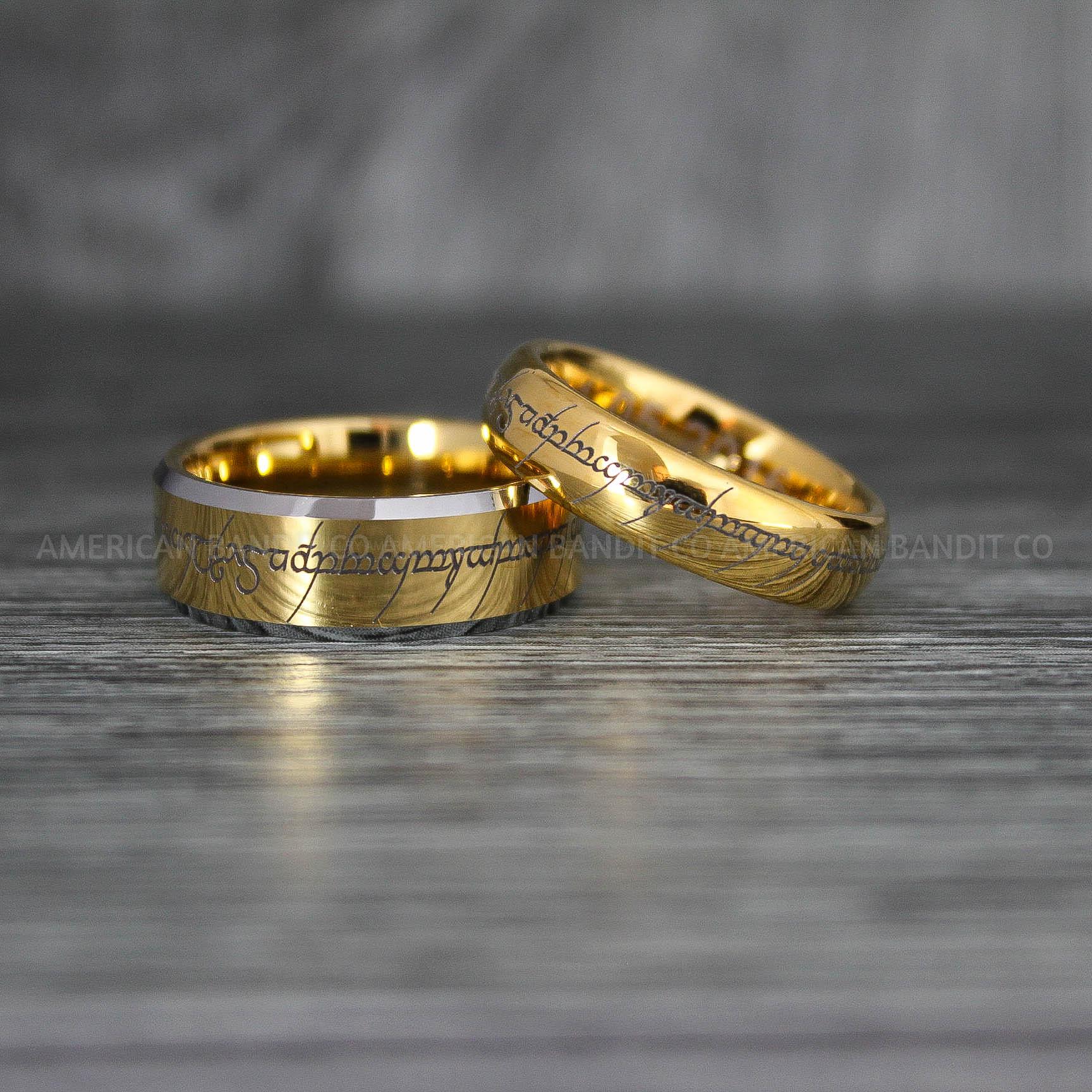 IMG_7117 Elvish Rings, Elvish Wedding Rings, Elvish Wedding Bands, Elvish Jewelry, Gold Wedding Rings - Image 1