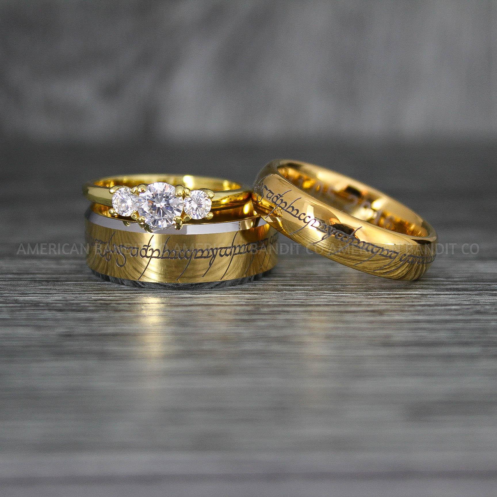 IMG_7118 Elvish Rings, Elvish Wedding Rings, Elvish Wedding Bands, Elvish Jewelry, Gold Wedding Rings - Image 1
