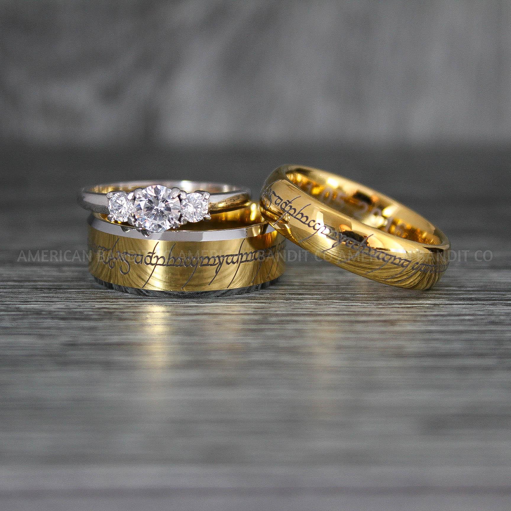 IMG_7119 Elvish Rings, Elvish Wedding Rings, Elvish Wedding Bands, Elvish Jewelry, Gold Wedding Rings - Image 1