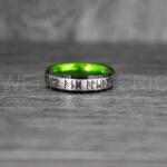 Til Valhalla Rings, Viking Rings, Runes Rings, Vegvísir Ring, Nordic Rings, Norsemen Rings, Nordic Runes Rings, Black Tungsten Bands