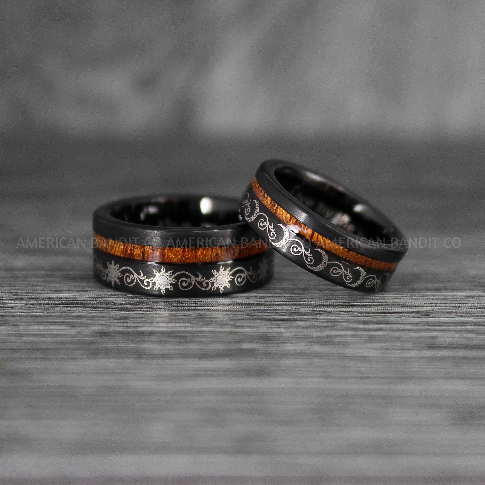 IMG_7125 Sun and Moon Rings, Sun and Moon Wedding Rings, Sun and Moon Wedding Bands, Sun and Moon Jewelry, Couple Rings, Matching Couple Rings - Image 1