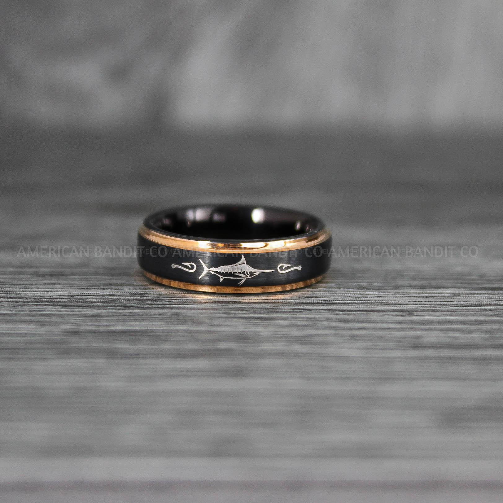 IMG_7126 Marlin Ring, Marlin Jewelry, Fishing Ring, Fisherman Ring, Marlin Wedding Ring, Hunting Ring, Fish Hooks Ring - Image 1