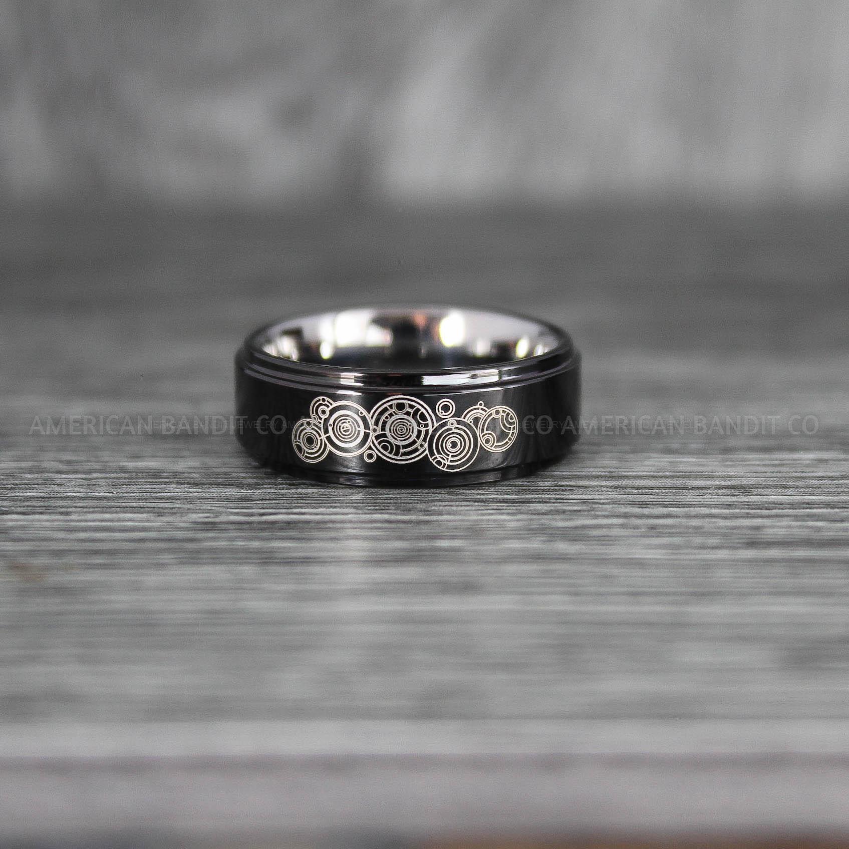 IMG_7139 Dr Who Ring, Dr Who Wedding Ring, Dr Who Jewelry, Gallifreyan Ring, Gallifreyan Wedding Ring, Gallifreyan Wedding Band, Gallifreyan Jewelry - Image 1