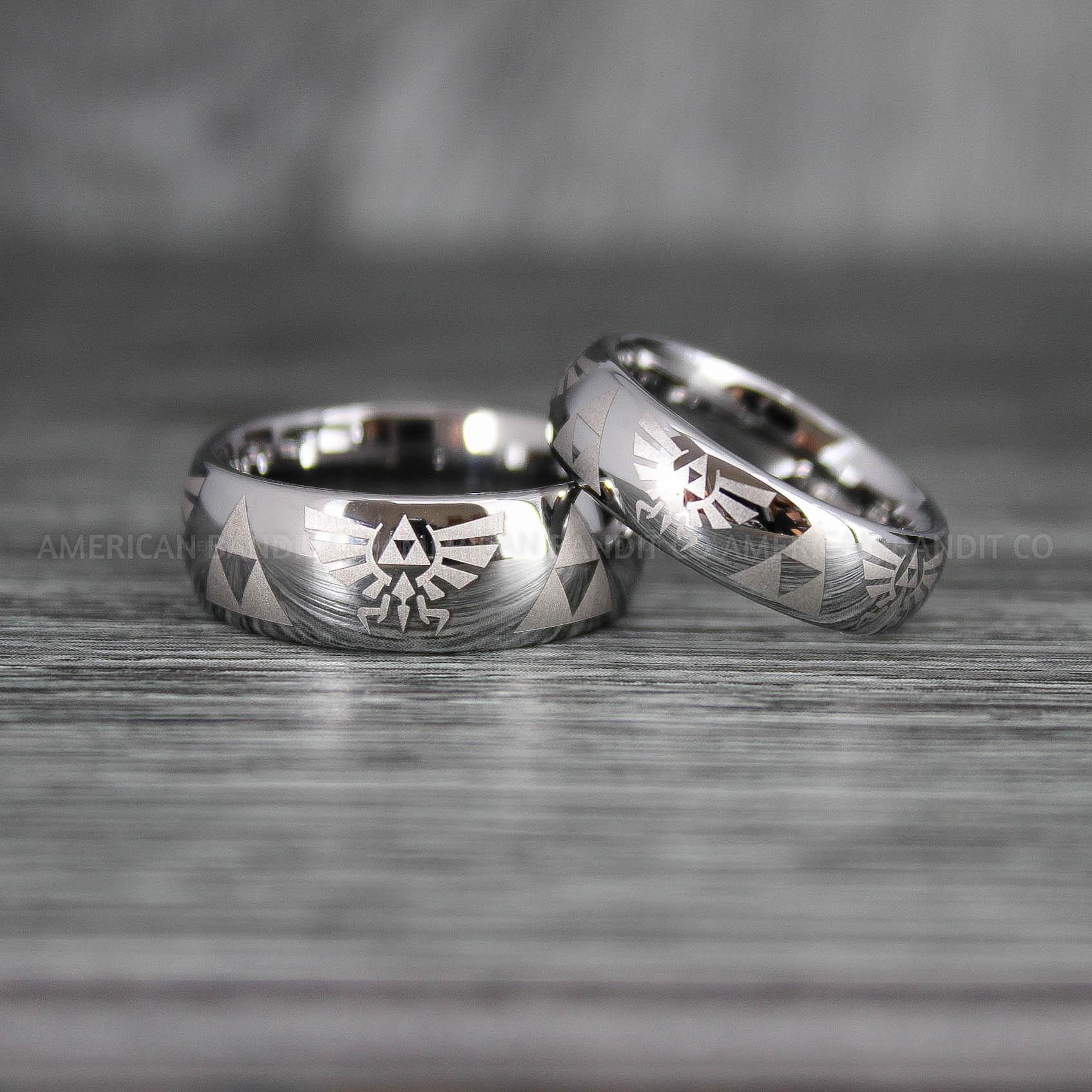 IMG_7141 Zelda Rings, Zelda Wedding Rings, Gamer Rings, Gamer Jewelry, Zelda Wedding Bands, Gamer Wedding Rings, Silver Wedding Rings - Image 1