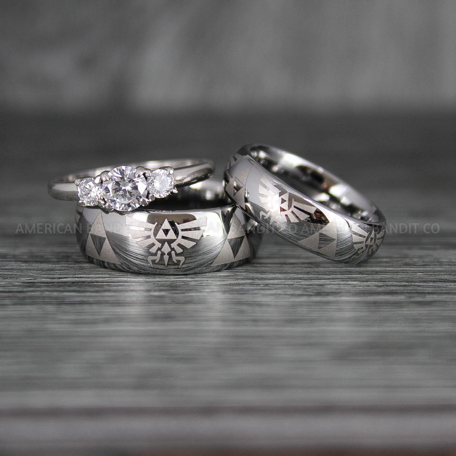 IMG_7144 Zelda Rings, Zelda Wedding Rings, Gamer Rings, Gamer Jewelry, Zelda Wedding Bands, Gamer Wedding Rings, Silver Wedding Rings - Image 1