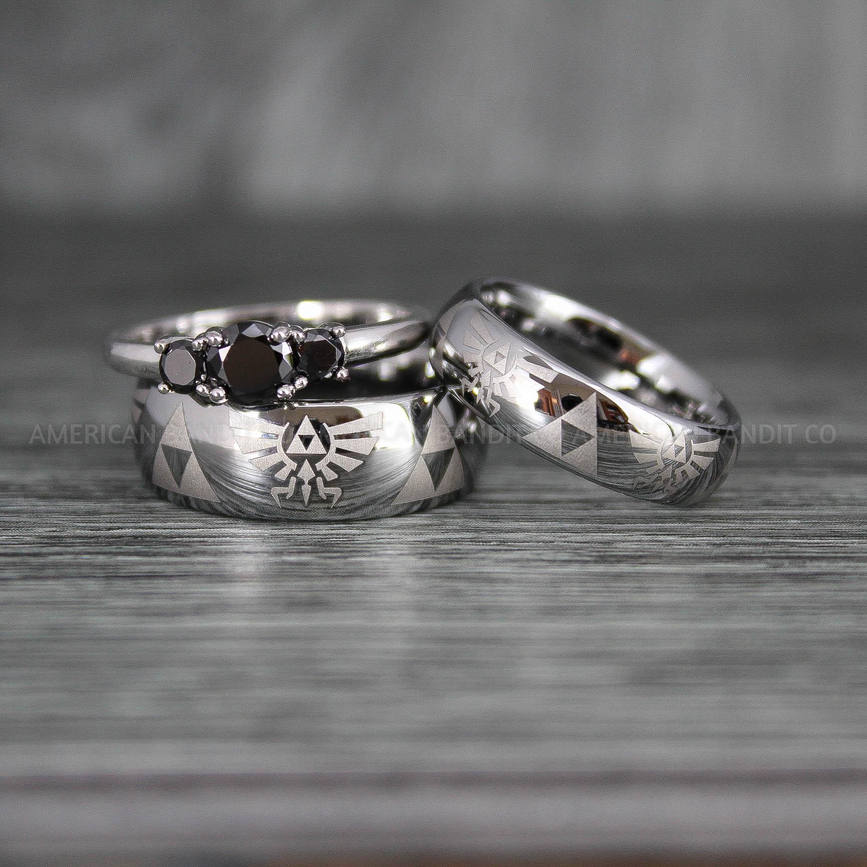 IMG_7145 Zelda Rings, Zelda Wedding Rings, Gamer Rings, Gamer Jewelry, Zelda Wedding Bands, Gamer Wedding Rings, Silver Wedding Rings - Image 1