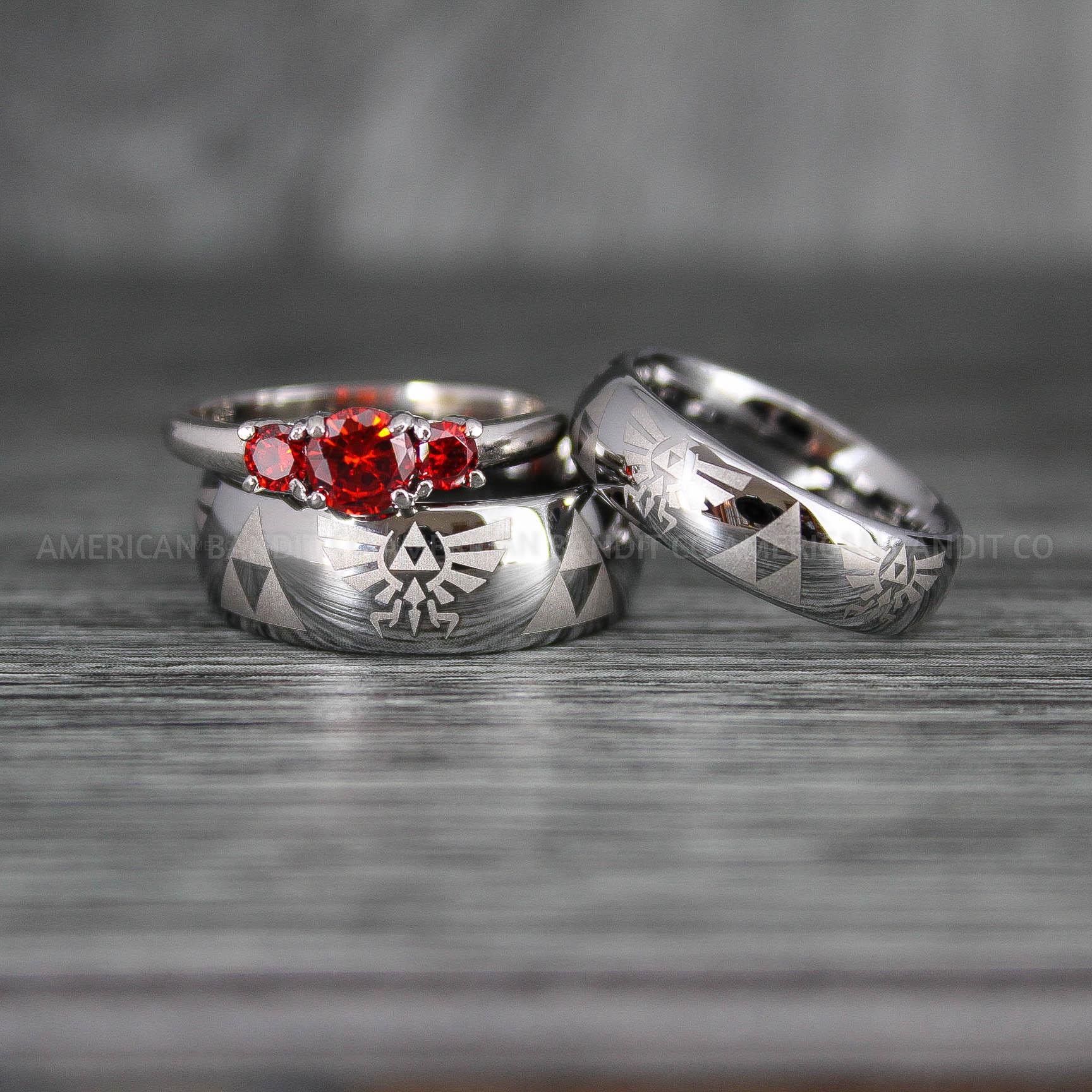 IMG_7146 Zelda Rings, Zelda Wedding Rings, Gamer Rings, Gamer Jewelry, Zelda Wedding Bands, Gamer Wedding Rings, Silver Wedding Rings - Image 1