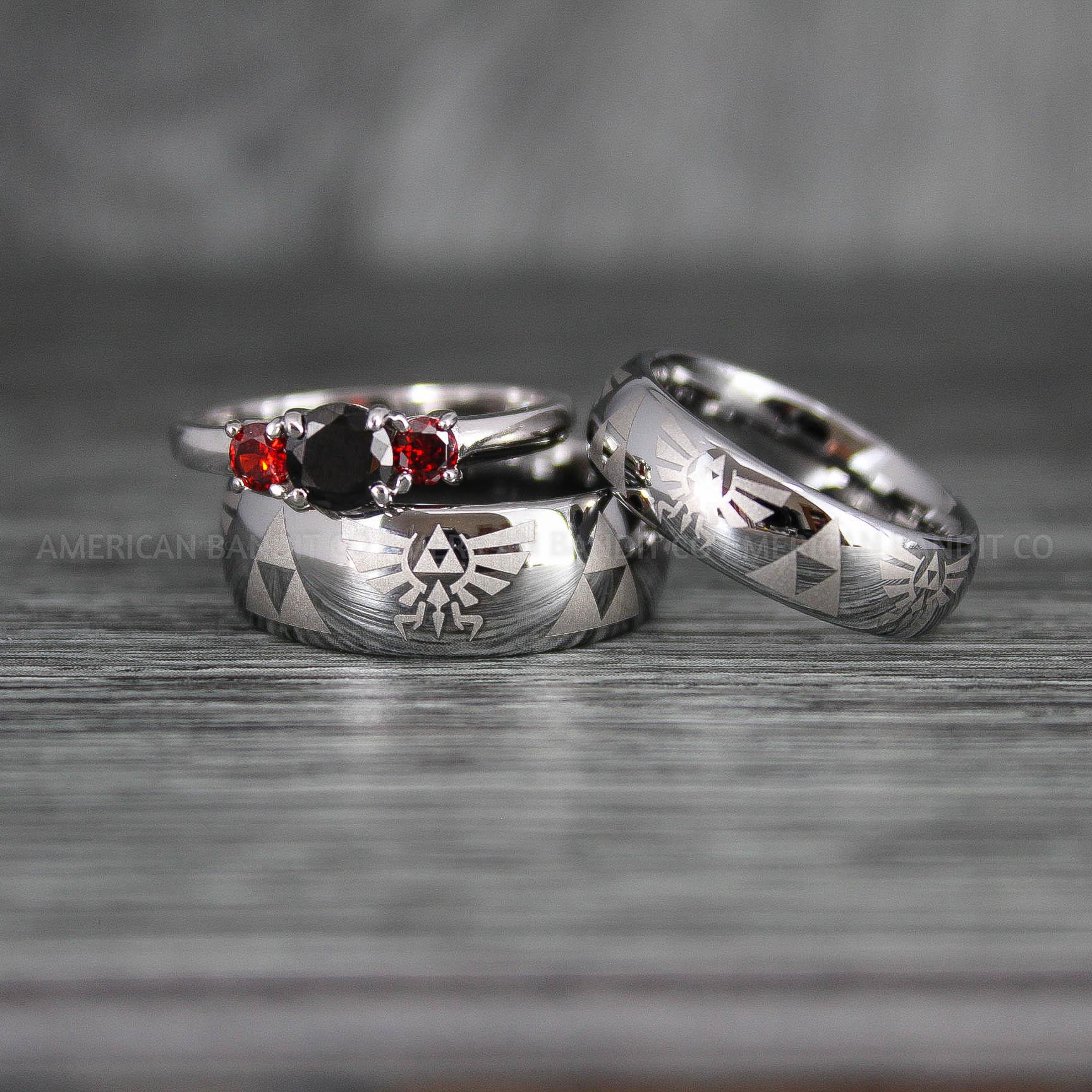 IMG_7147 Zelda Rings, Zelda Wedding Rings, Gamer Rings, Gamer Jewelry, Zelda Wedding Bands, Gamer Wedding Rings, Silver Wedding Rings - Image 1