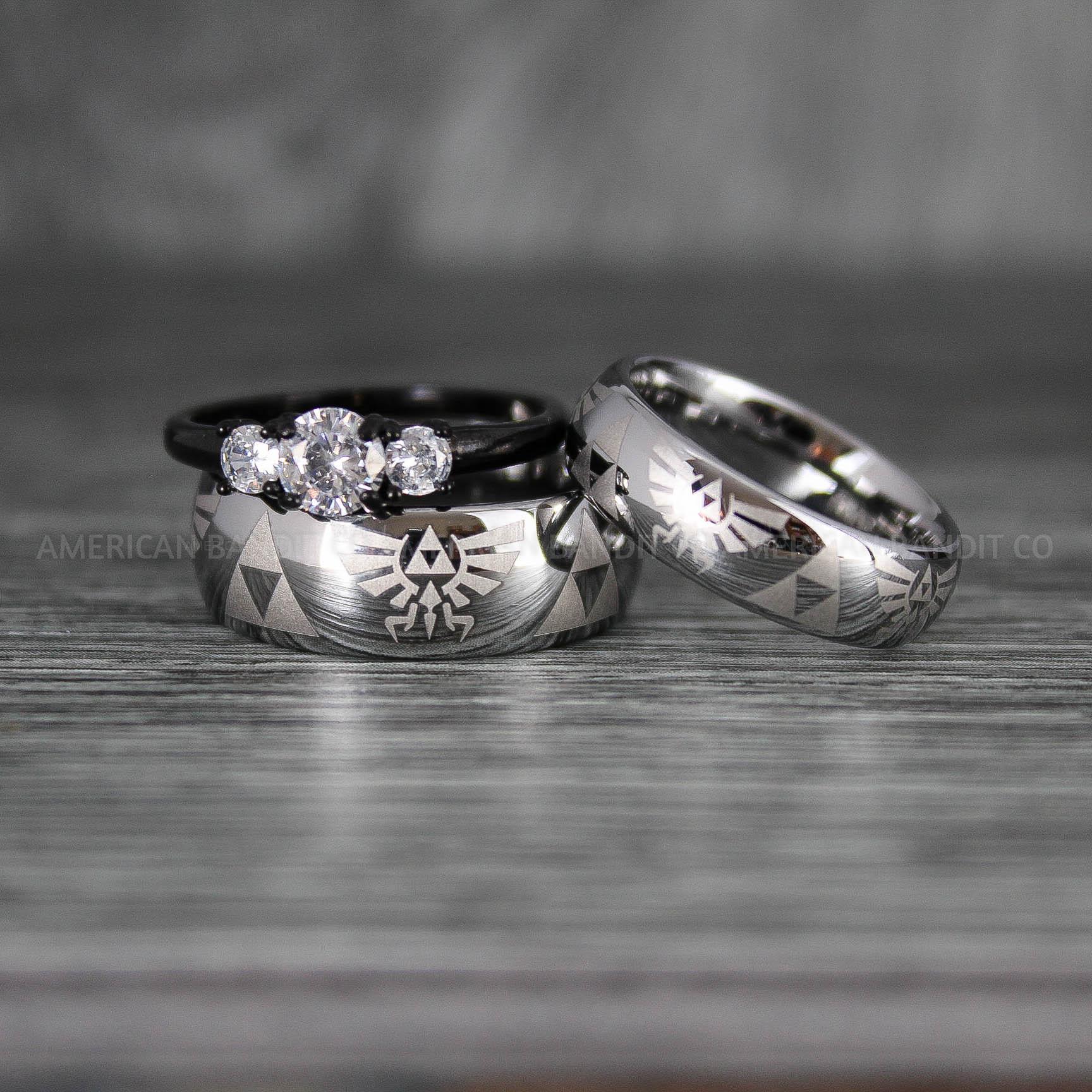 IMG_7150 Zelda Rings, Zelda Wedding Rings, Gamer Rings, Gamer Jewelry, Zelda Wedding Bands, Gamer Wedding Rings, Silver Wedding Rings - Image 1