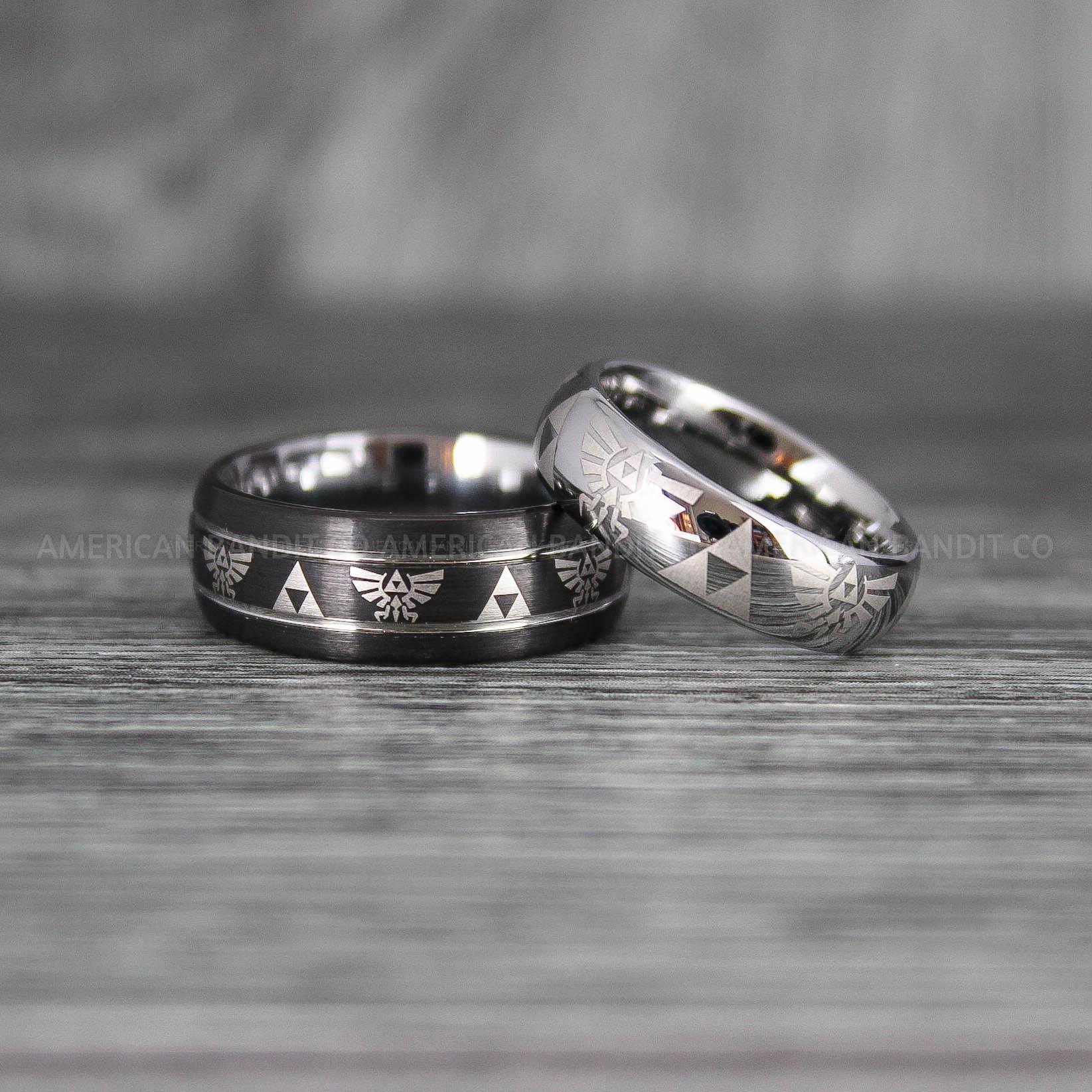 IMG_7151 Zelda Rings, Zelda Wedding Rings, Gamer Rings, Gamer Jewelry, Zelda Wedding Bands, Gamer Wedding Rings, Silver Wedding Rings - Image 1