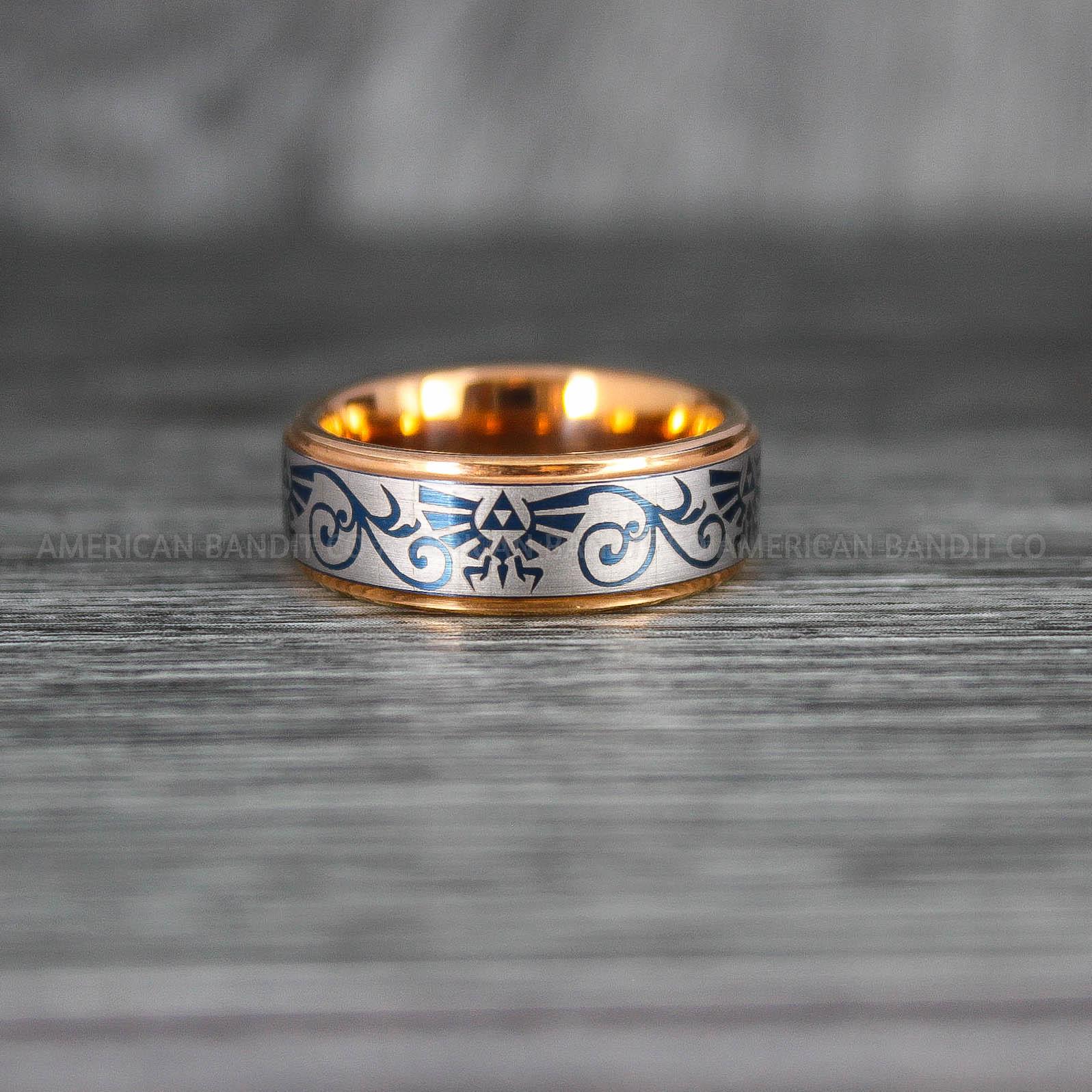 IMG_7167 Zelda Rings, Zelda Wedding Rings, Gamer Rings, Gamer Jewelry, Zelda Wedding Bands, Gamer Wedding Rings, Rose Gold Wedding Rings - Image 1
