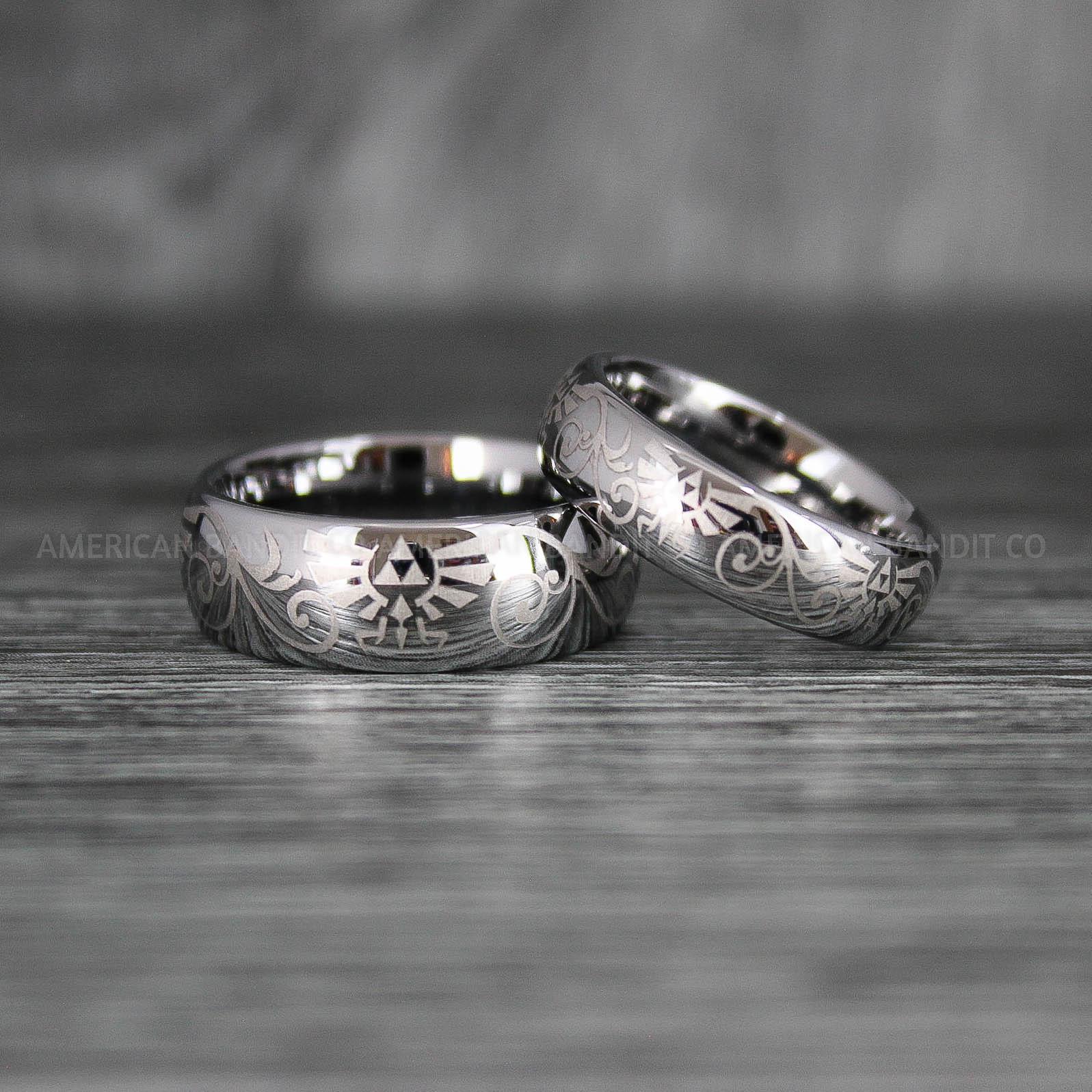 IMG_7177 Zelda Rings, Zelda Wedding Rings, Gamer Rings, Gamer Jewelry, Zelda Wedding Bands, Gamer Wedding Rings, Silver Wedding Rings - Image 1