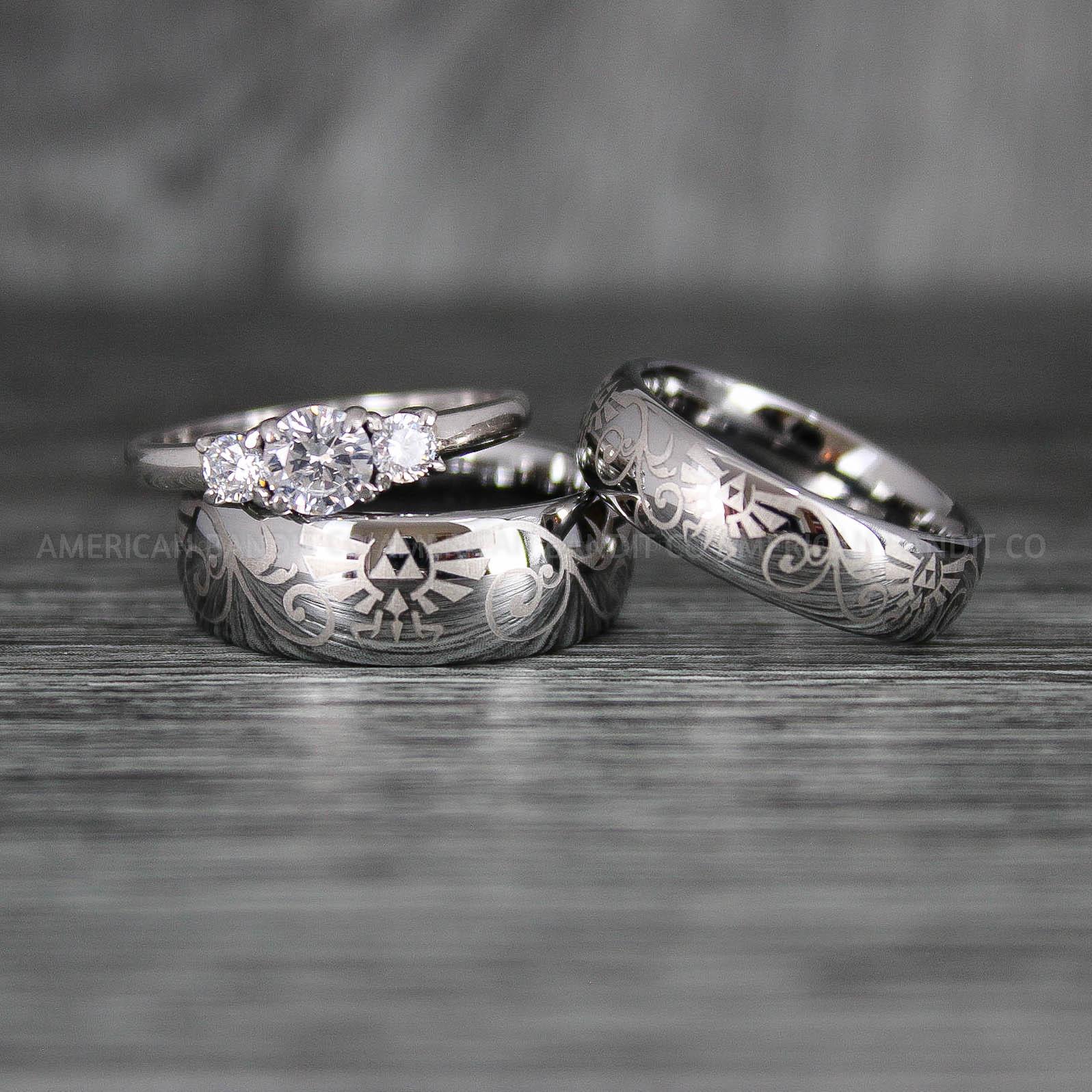 IMG_7178 Zelda Rings, Zelda Wedding Rings, Gamer Rings, Gamer Jewelry, Zelda Wedding Bands, Gamer Wedding Rings, Silver Wedding Rings - Image 1