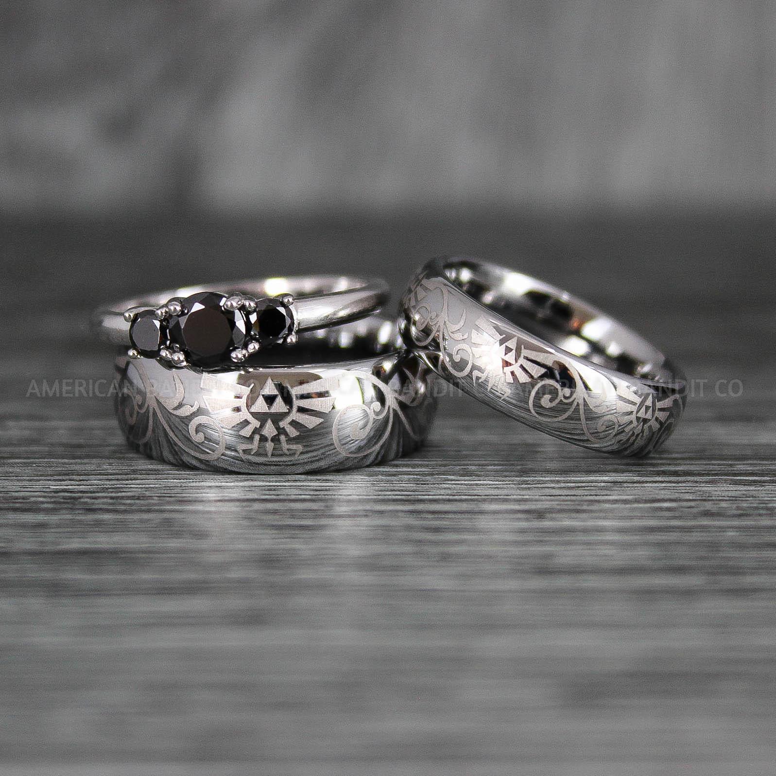 IMG_7179 Zelda Rings, Zelda Wedding Rings, Gamer Rings, Gamer Jewelry, Zelda Wedding Bands, Gamer Wedding Rings, Silver Wedding Rings - Image 1