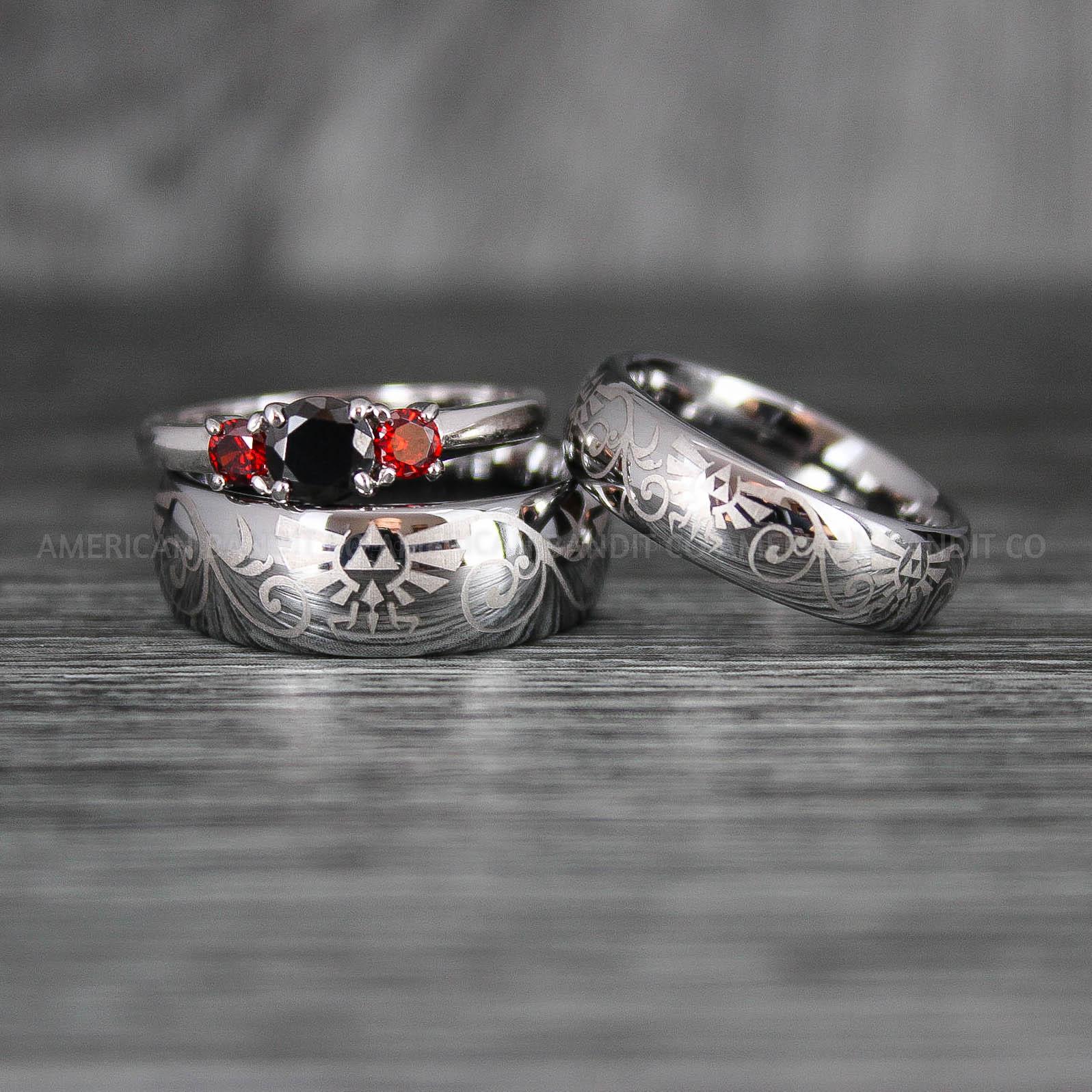 IMG_7181 Zelda Rings, Zelda Wedding Rings, Gamer Rings, Gamer Jewelry, Zelda Wedding Bands, Gamer Wedding Rings, Silver Wedding Rings - Image 1