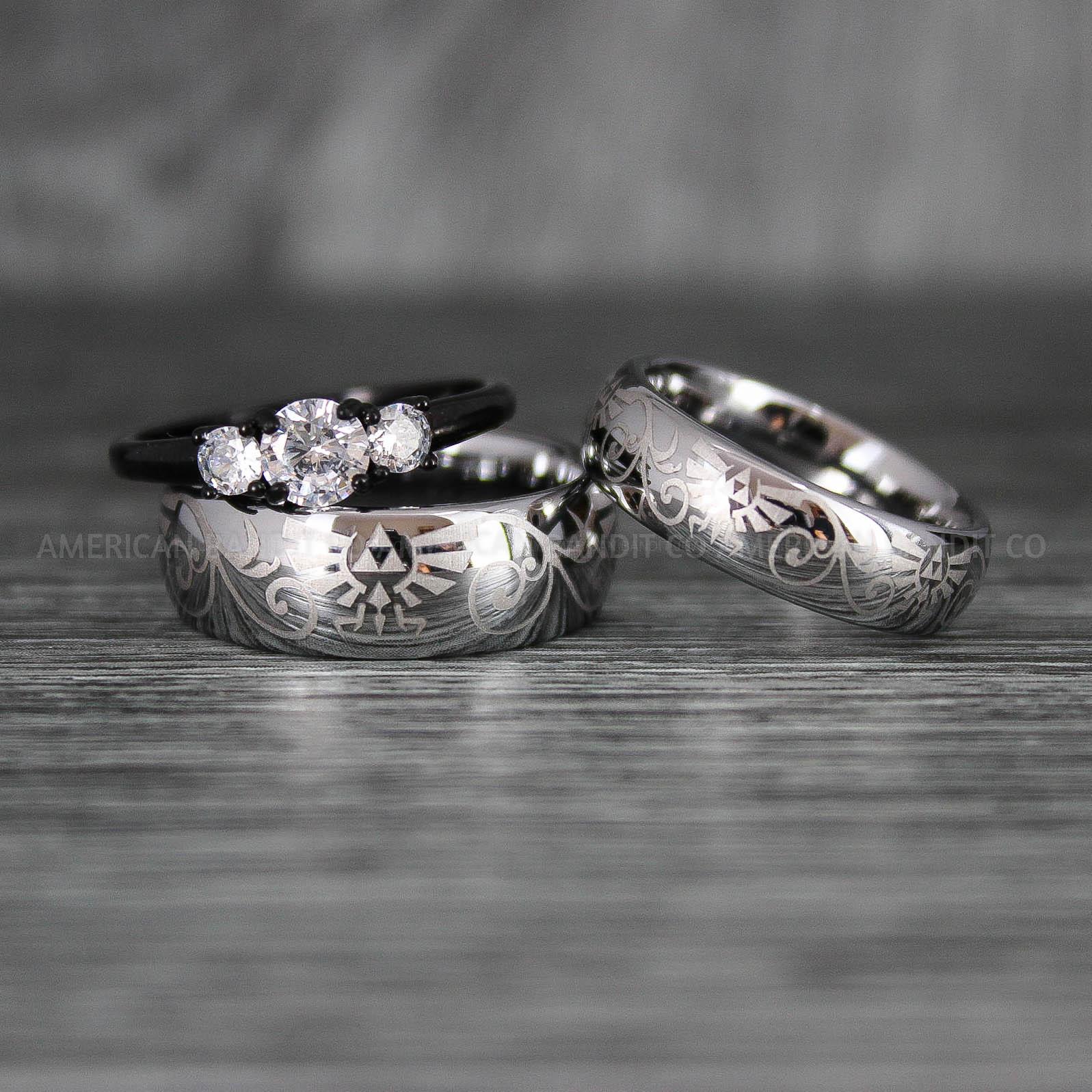 IMG_7183 Zelda Rings, Zelda Wedding Rings, Gamer Rings, Gamer Jewelry, Zelda Wedding Bands, Gamer Wedding Rings, Silver Wedding Rings - Image 1