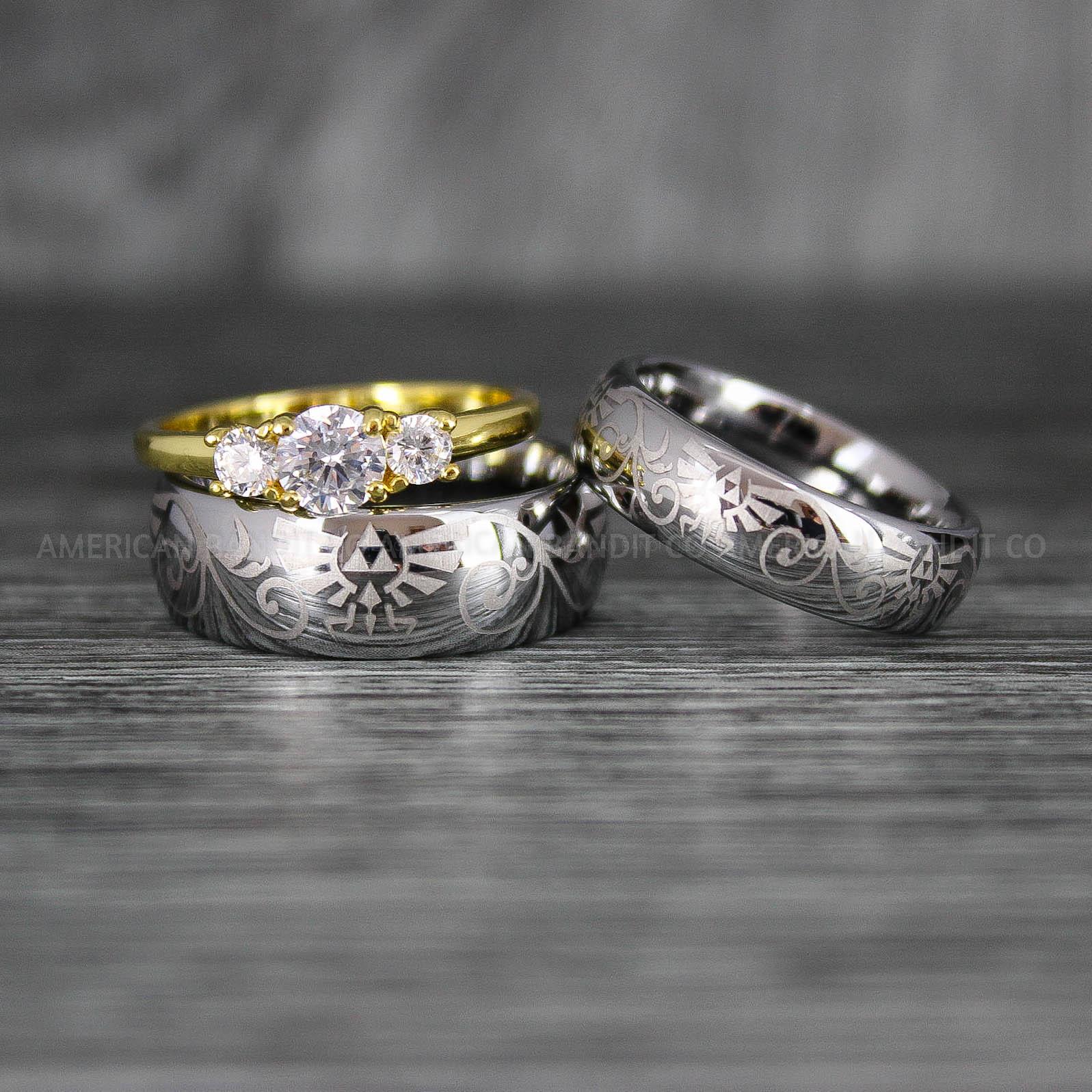 IMG_7184 Zelda Rings, Zelda Wedding Rings, Gamer Rings, Gamer Jewelry, Zelda Wedding Bands, Gamer Wedding Rings, Silver Wedding Rings - Image 1