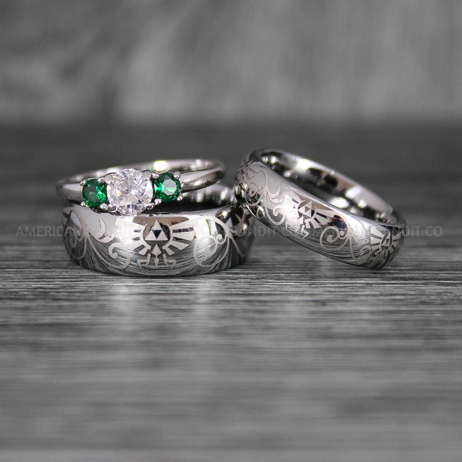 IMG_7189 Zelda Rings, Zelda Wedding Rings, Gamer Rings, Gamer Jewelry, Zelda Wedding Bands, Gamer Wedding Rings, Silver Wedding Rings - Image 1