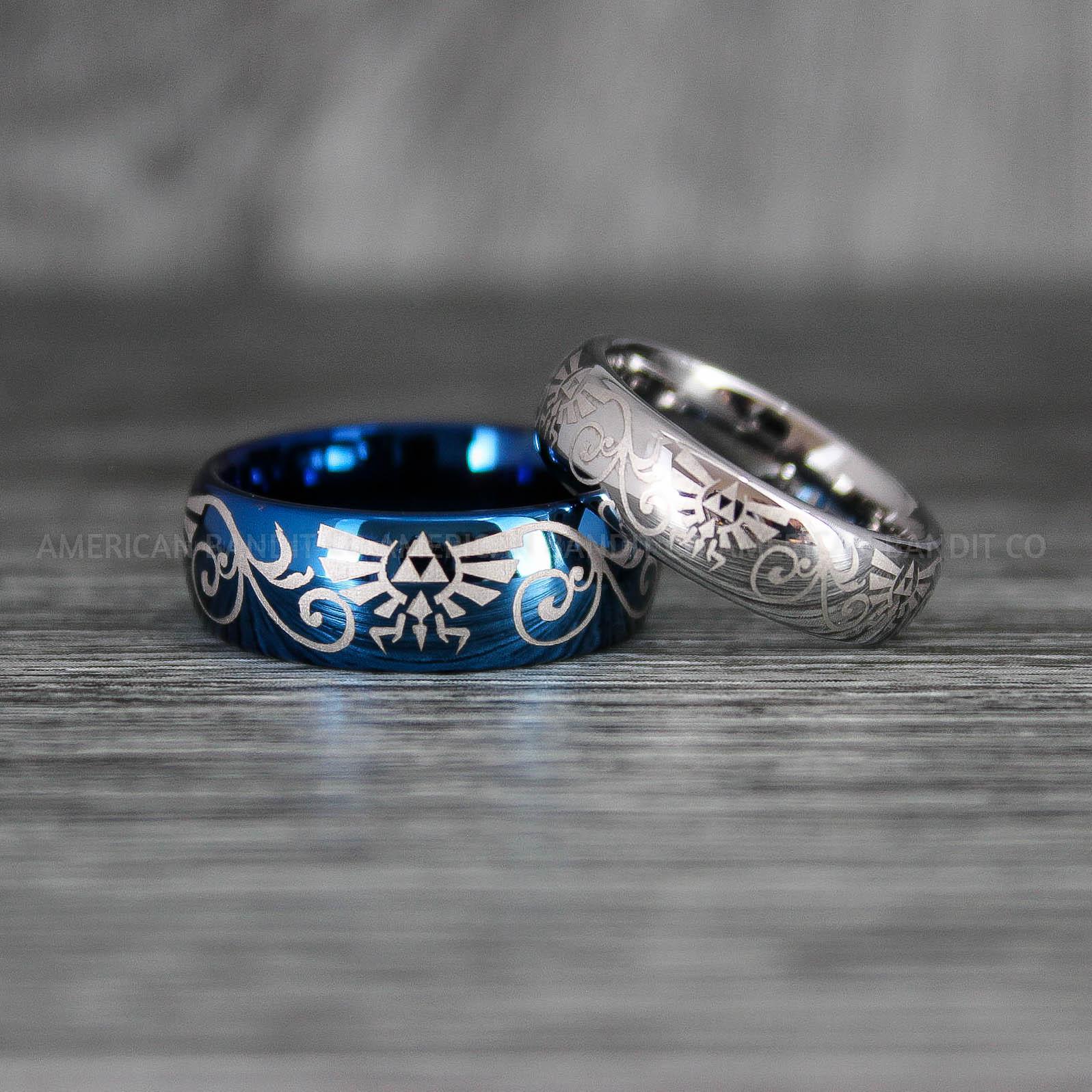 IMG_7190 Zelda Rings, Zelda Wedding Rings, Gamer Rings, Gamer Jewelry, Zelda Wedding Bands, Gamer Wedding Rings, Silver Wedding Rings - Image 1
