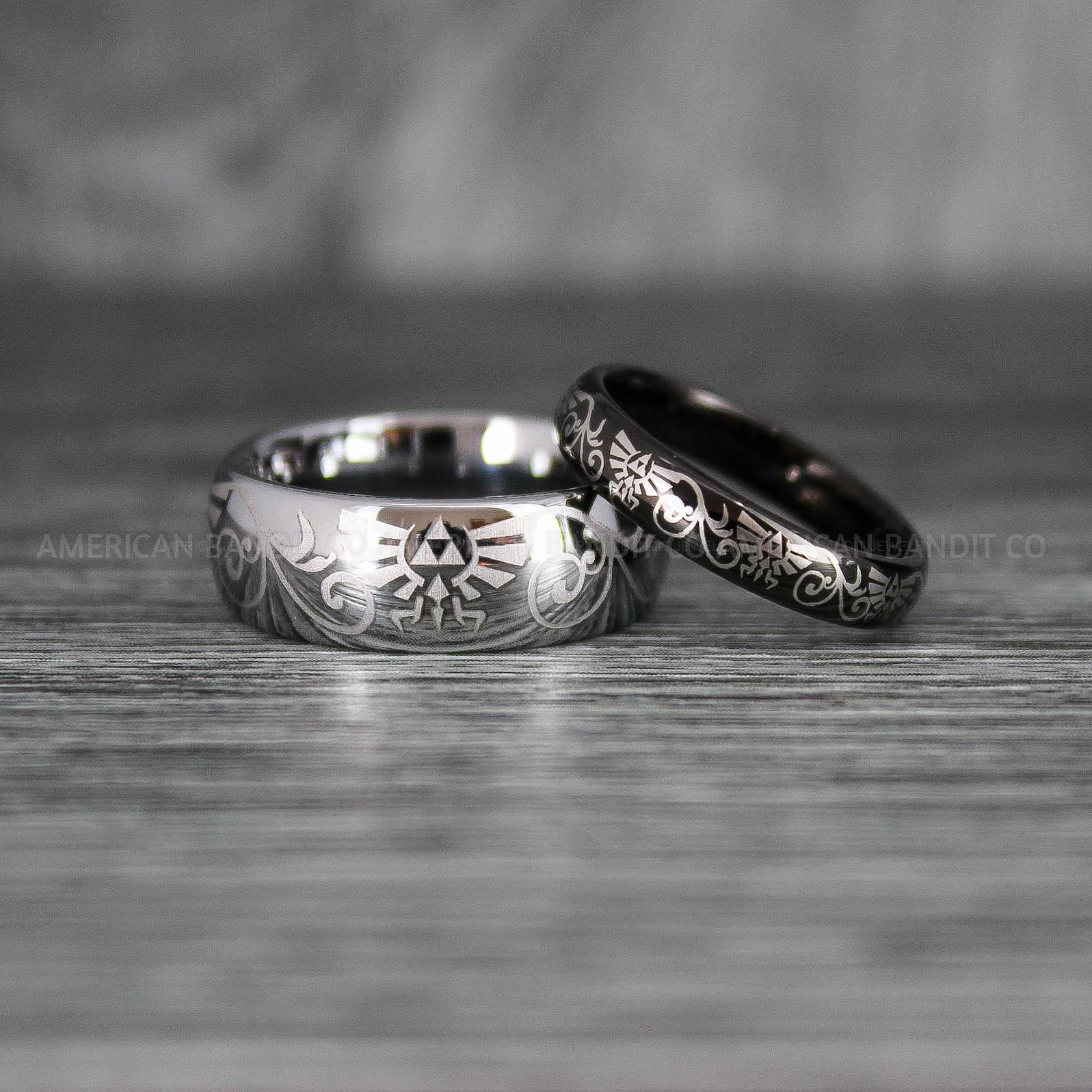 IMG_7197 Zelda Rings, Zelda Wedding Rings, Gamer Rings, Gamer Jewelry, Zelda Wedding Bands, Gamer Wedding Rings, Silver Wedding Rings - Image 1