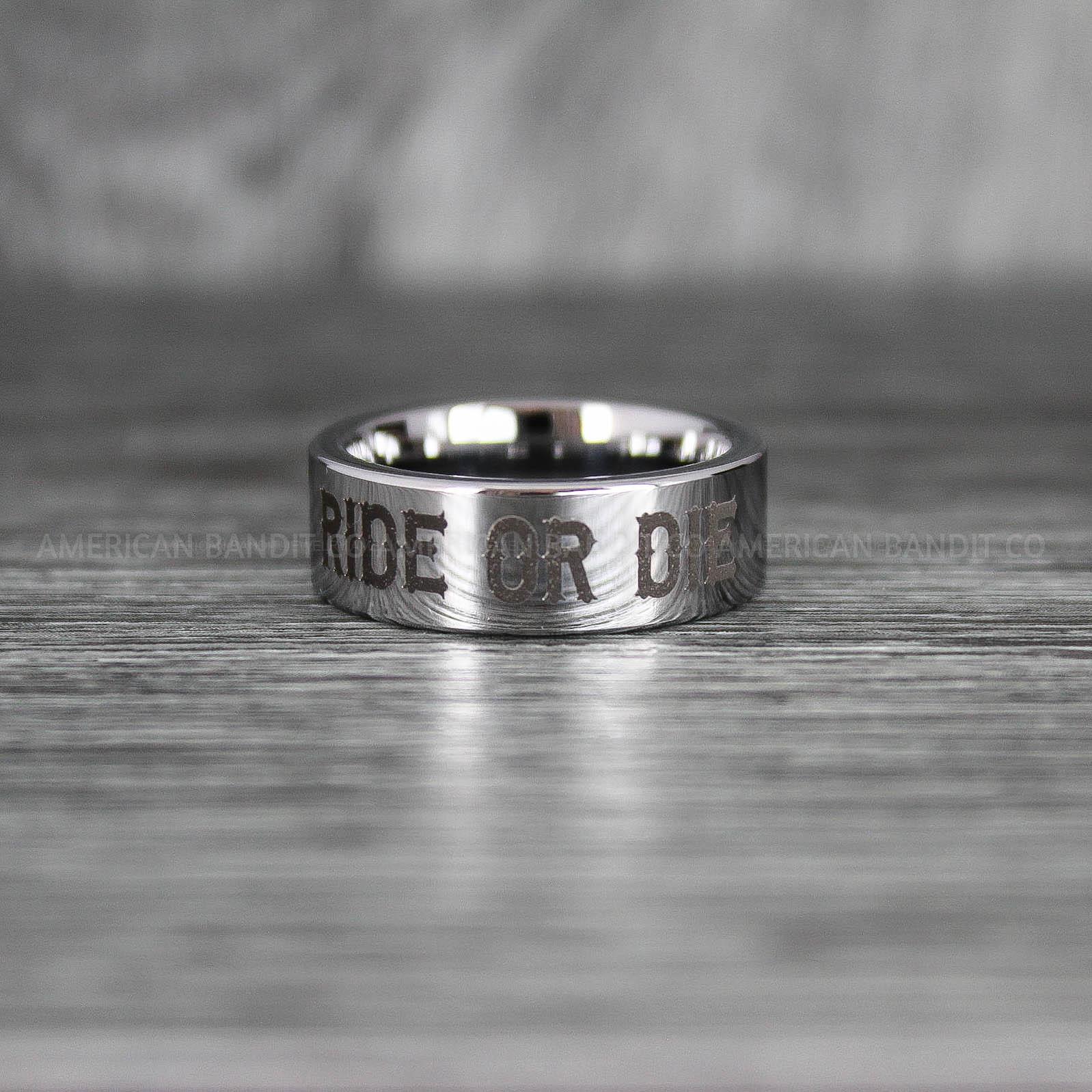 IMG_7205 Ride or Die Rings, Ride or Die, Ride or Die Wedding Rings, Ride or Die Wedding Bands, Silver Wedding Rings, Silver Wedding Bands, Biker Rings - Image 1