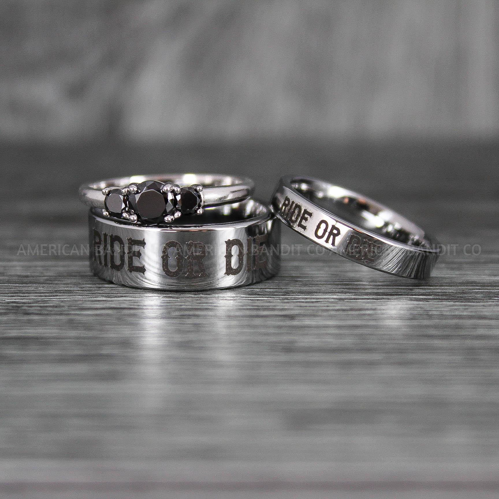 IMG_7208 Ride or Die Rings, Ride or Die, Ride or Die Wedding Rings, Ride or Die Wedding Bands, Silver Wedding Rings, Silver Wedding Bands, Biker Rings - Image 1