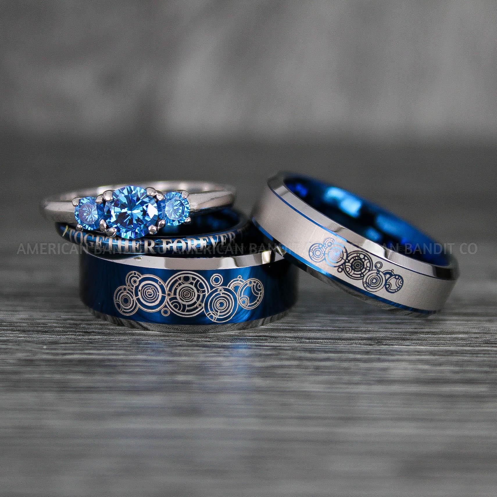 IMG_7232 Dr Who Rings, Dr Who Wedding Rings, Dr Who Jewelry, Gallifreyan Rings, Gallifreyan Wedding Rings, Gallifreyan Wedding Bands, Gallifreyan Jewelry - Image 1