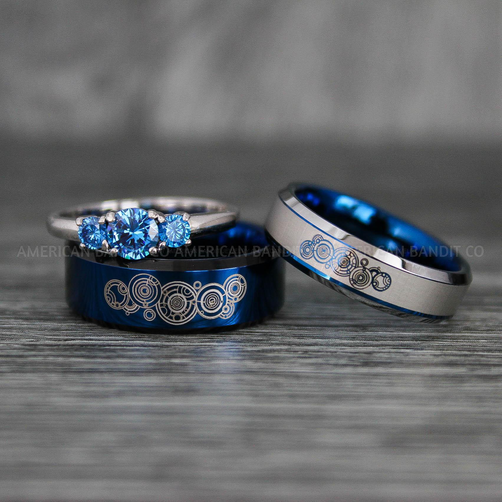IMG_7239 Dr Who Rings, Dr Who Wedding Rings, Dr Who Jewelry, Gallifreyan Rings, Gallifreyan Wedding Rings, Gallifreyan Wedding Bands, Gallifreyan Jewelry - Image 1