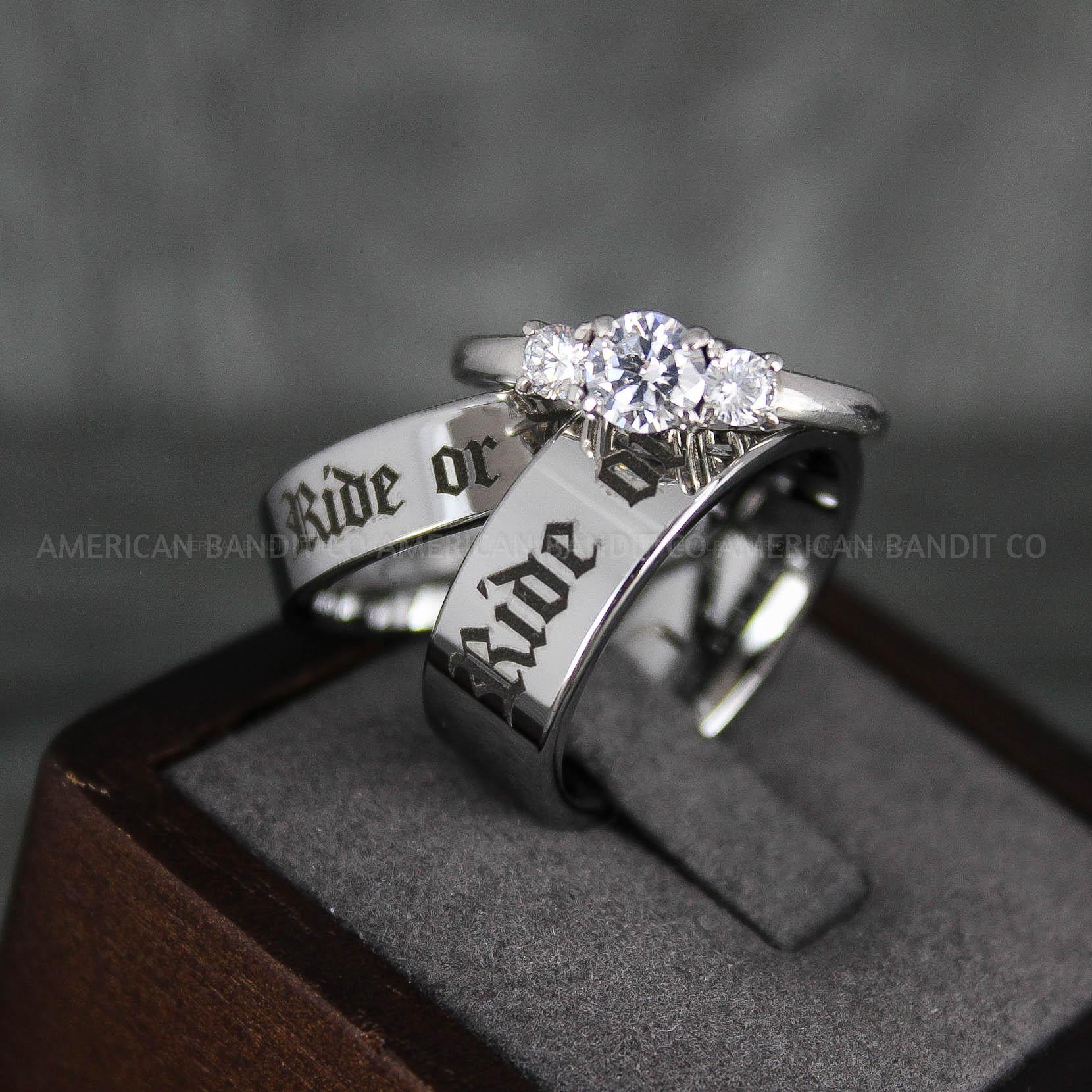 IMG_7256 Ride or Die Rings, Ride or Die, Ride or Die Wedding Rings, Ride or Die Wedding Bands, Silver Wedding Rings, Silver Wedding Bands, Biker Rings - Image 1