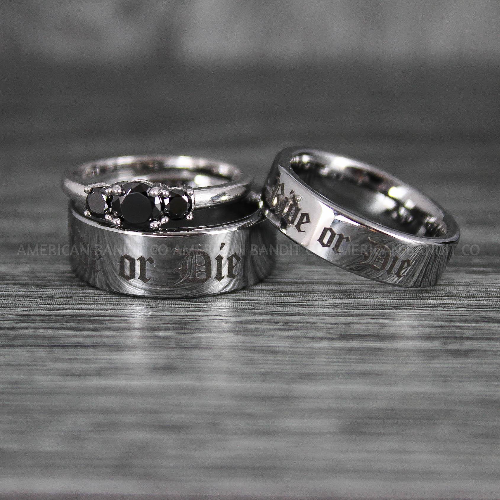 IMG_7260 Ride or Die Rings, Ride or Die, Ride or Die Wedding Rings, Ride or Die Wedding Bands, Silver Wedding Rings, Silver Wedding Bands, Biker Rings - Image 1