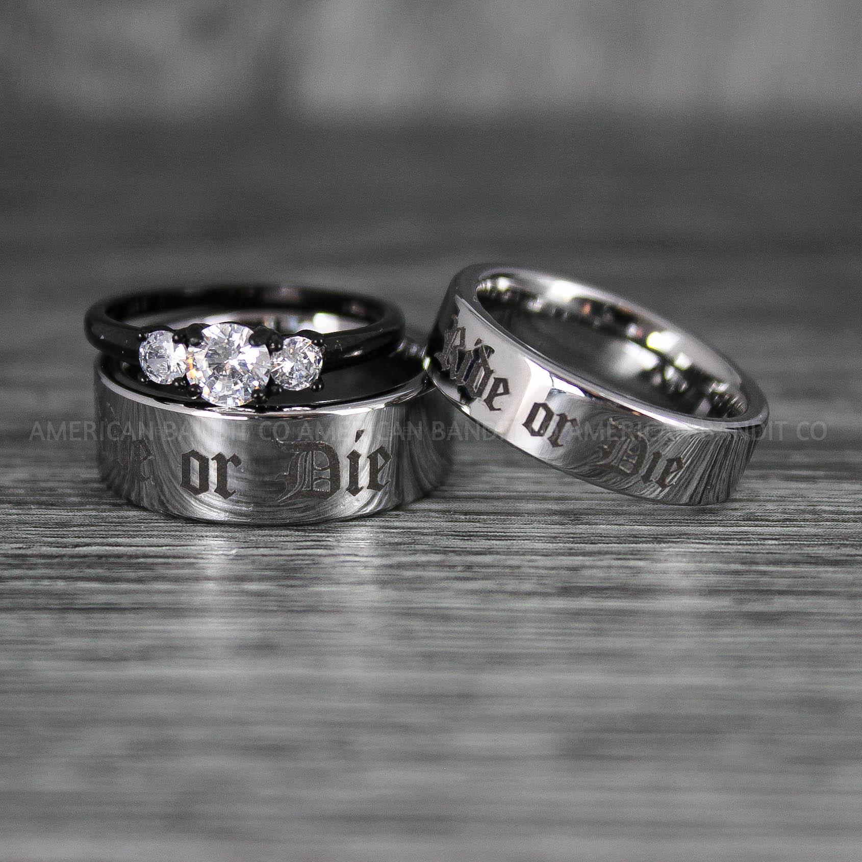 IMG_7261 Ride or Die Rings, Ride or Die, Ride or Die Wedding Rings, Ride or Die Wedding Bands, Silver Wedding Rings, Silver Wedding Bands, Biker Rings - Image 1