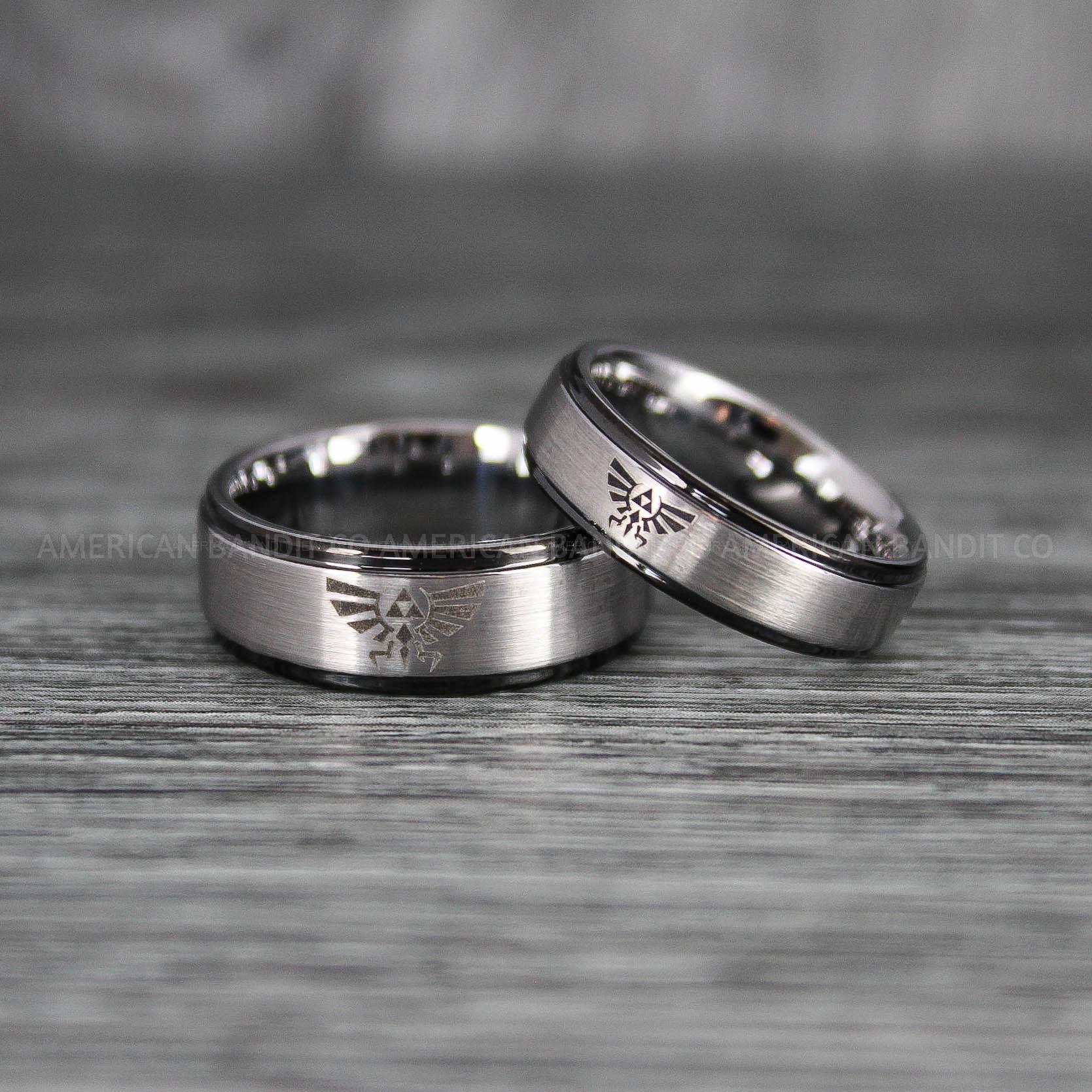 IMG_7265 Zelda Rings, Zelda Wedding Rings, Gamer Rings, Gamer Jewelry, Zelda Wedding Bands, Gamer Wedding Rings, Silver Wedding Rings - Image 1