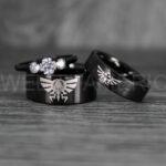 Zelda Rings, Zelda Wedding Rings, Gamer Rings, Gamer Jewelry, Zelda Wedding Bands, Gamer Wedding Rings, Black Wedding Rings